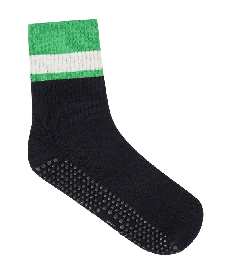 Men's crew non slip grip socks with cushioned sole for maximum comfort