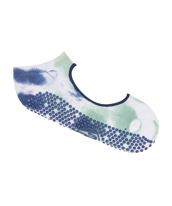 Slide On Non Slip Grip Socks - Nova Tie-Dye in blue, pink, and purple swirl design