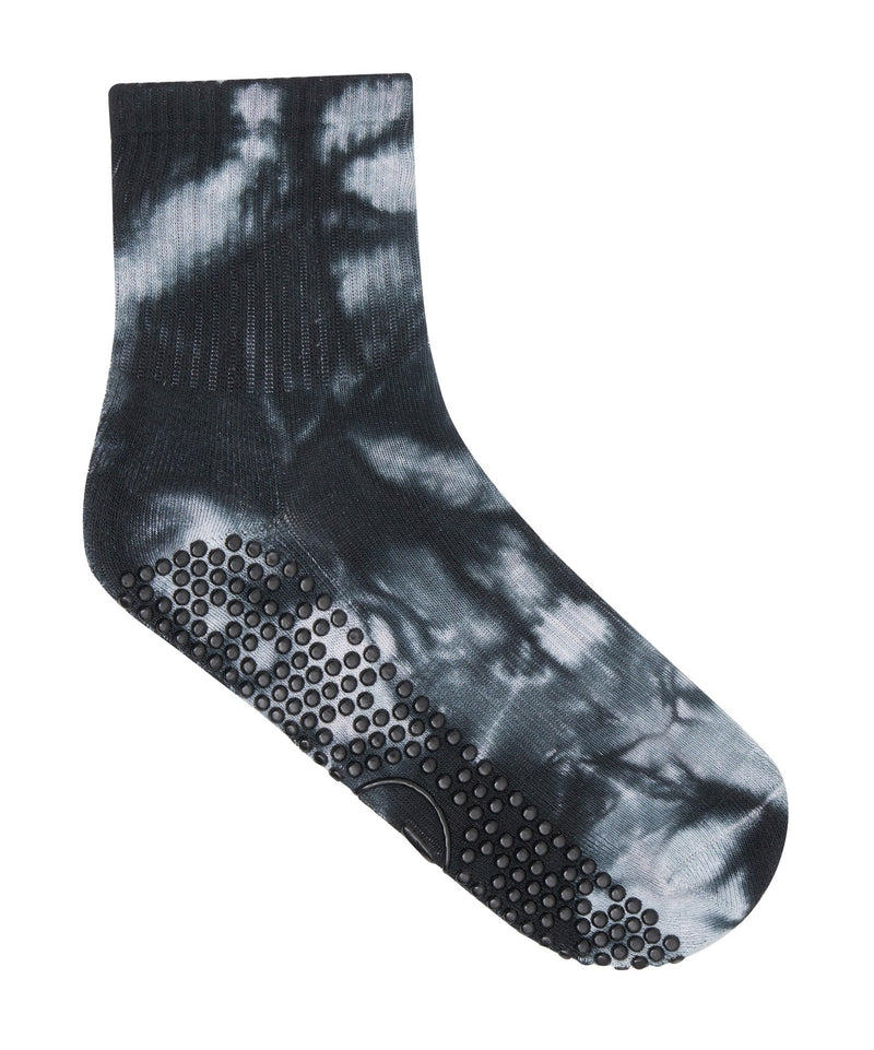 Pair of Milky Way Tie-Dye Crew Non Slip Grip Socks, featuring a non-slip sole for added safety and stability