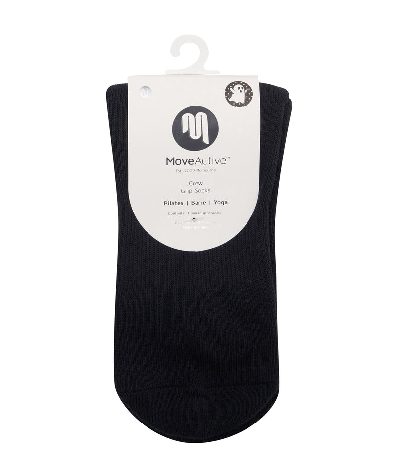 Keep your feet dry and supported with the high-quality Crew Non Slip Grip Socks - Ghost Black