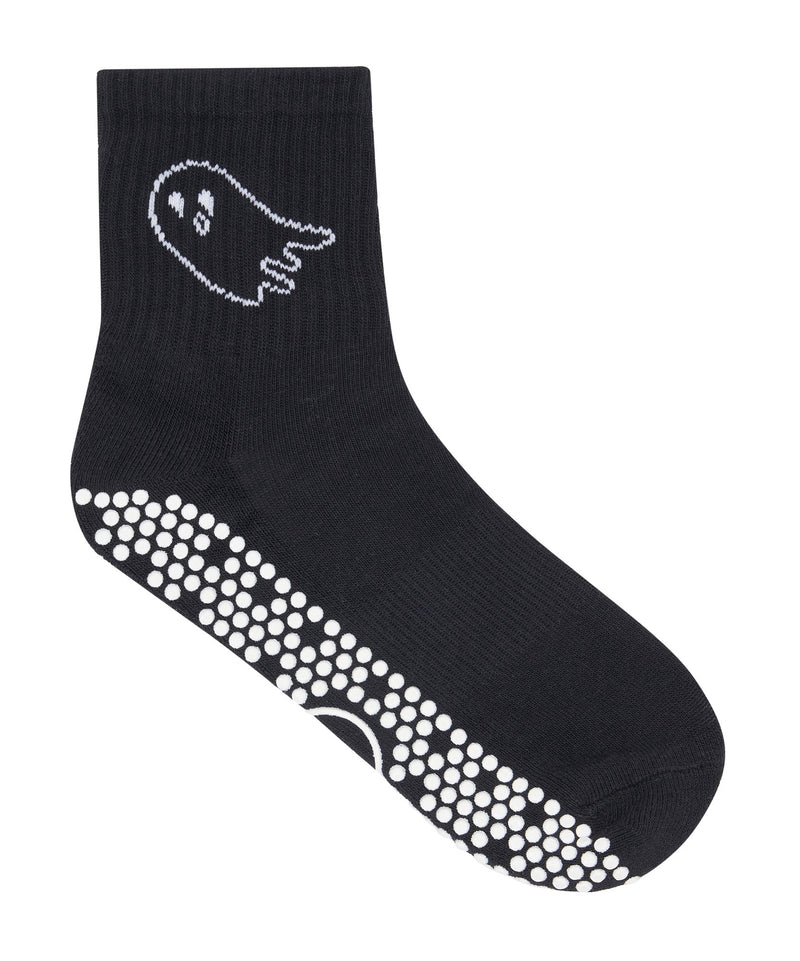 The Crew Non Slip Grip Socks - Ghost Black feature a stylish and functional design