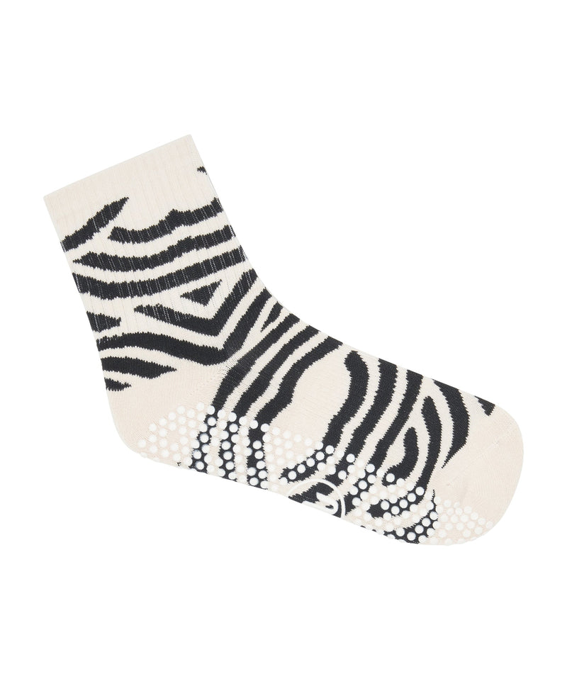 Comfortable and durable Crew Non Slip Grip Socks in Monochrome Swirl