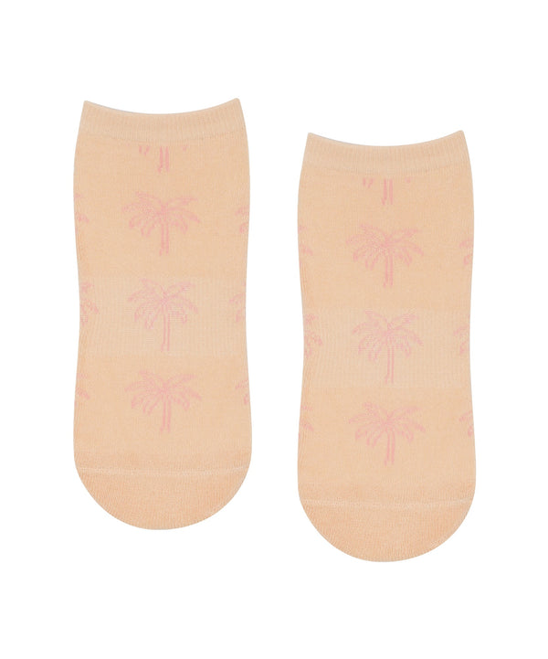 Classic Low Rise Grip Socks with stylish South Beach Palms design