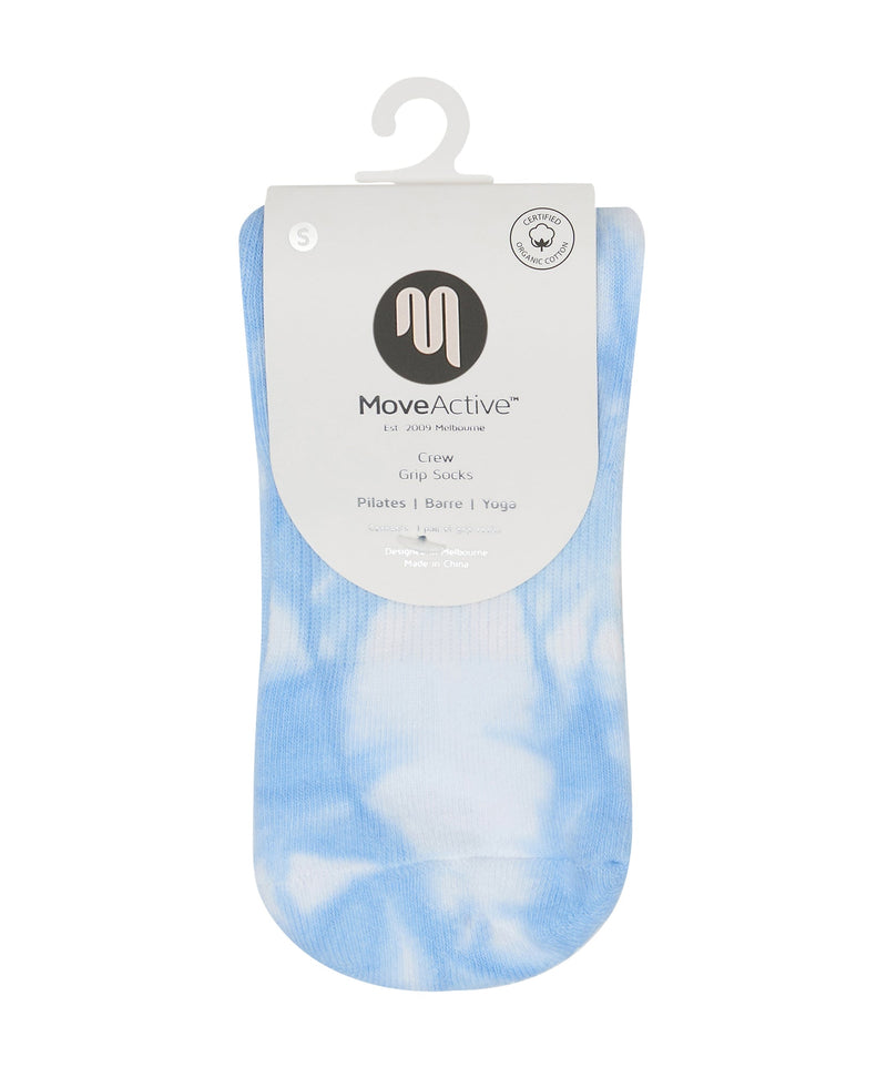 Crew Non Slip Grip Socks with non-slip soles and eye-catching Maui Tie-Dye design