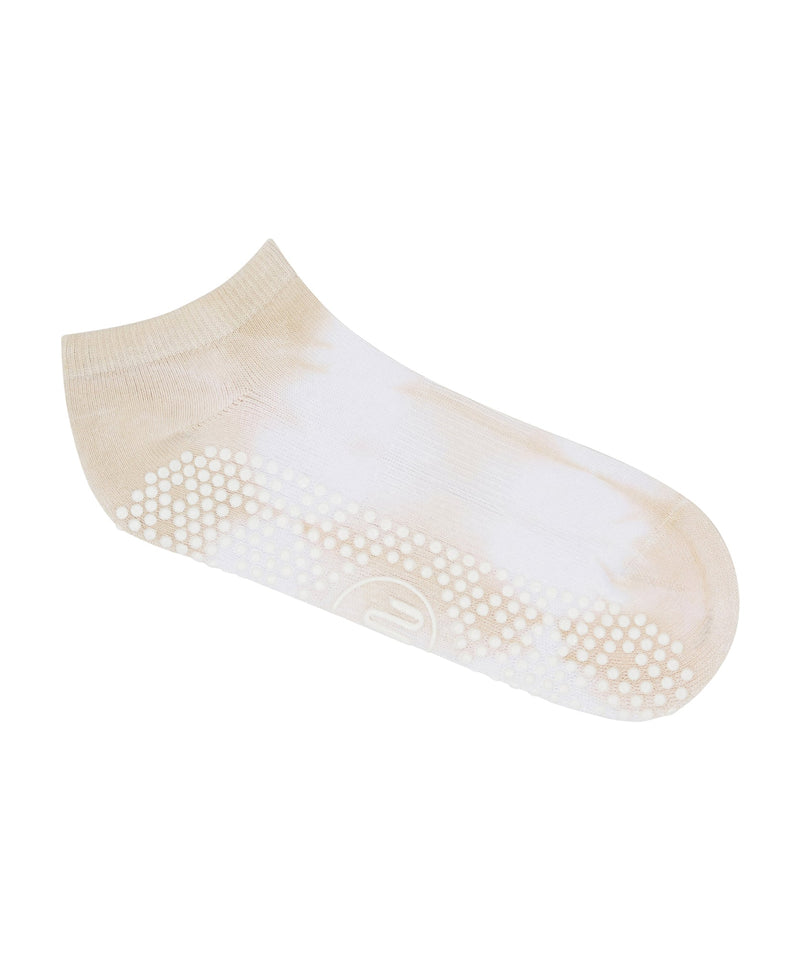Saltwater tie-dye grip socks with a classic low rise design