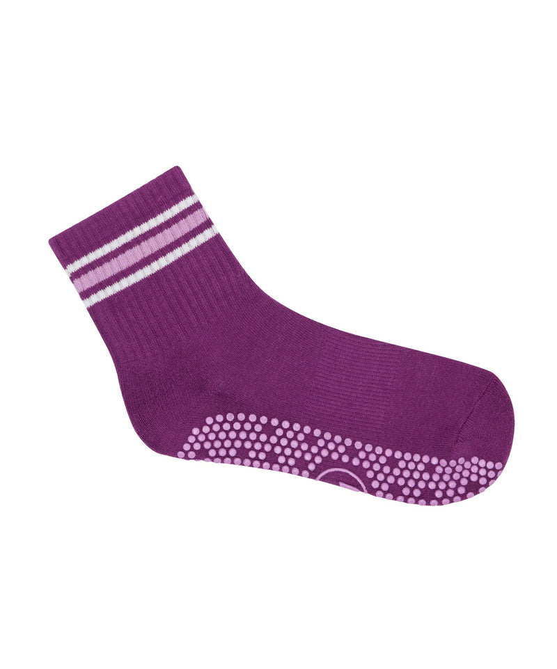 Crew Non Slip Grip Socks - Dahlia Stripes