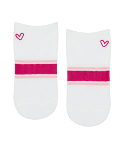 Classic Low Rise Grip Socks - Playful Pink Stripes