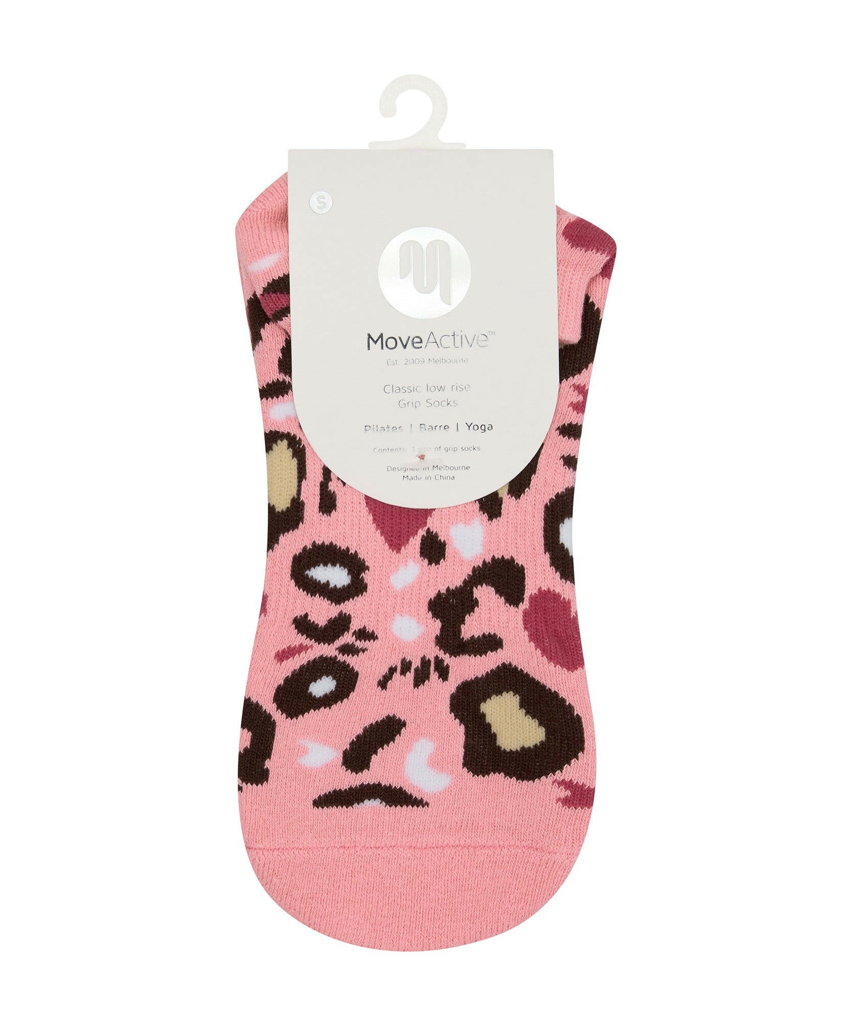 Classic Low Rise Grip Socks - Cheetah Heart