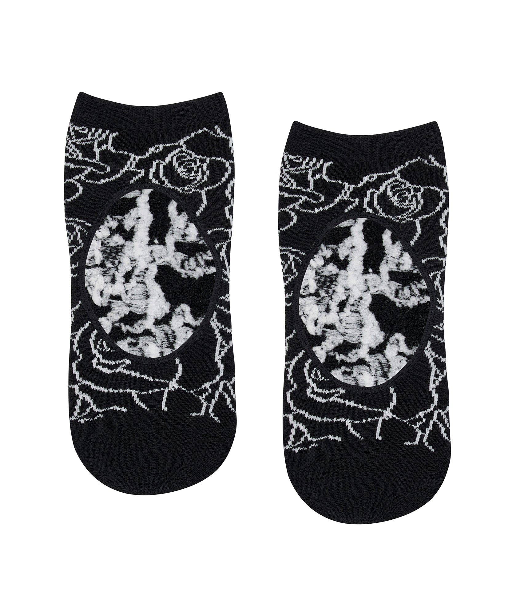 Slide On Non Slip Grip Socks - Rose Garden.