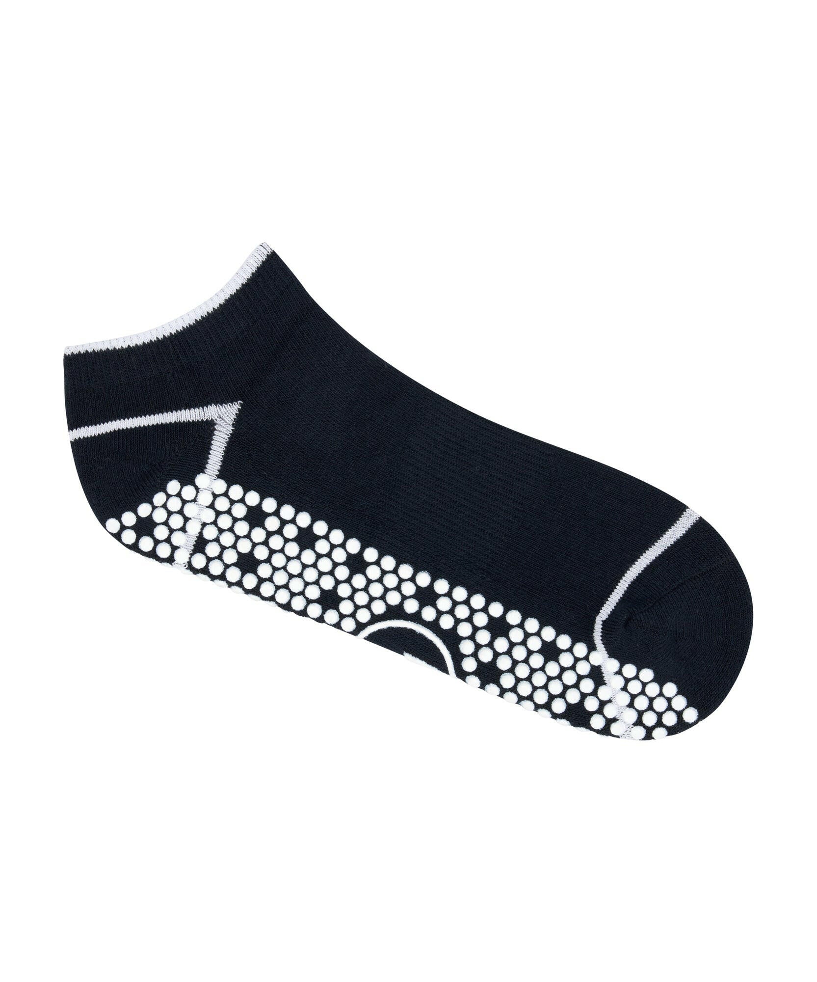 Men's Classic Low Rise Grip Socks - Navy Stripe.