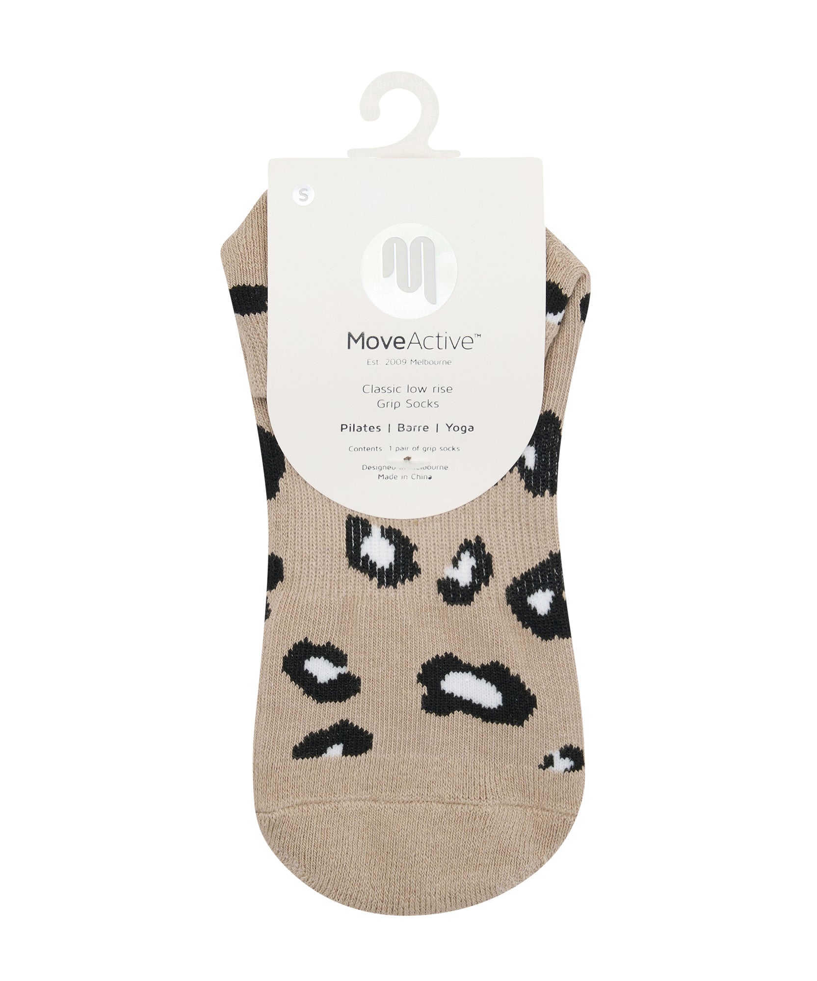 Classic Low Rise Grip Socks - Cheetah Nude