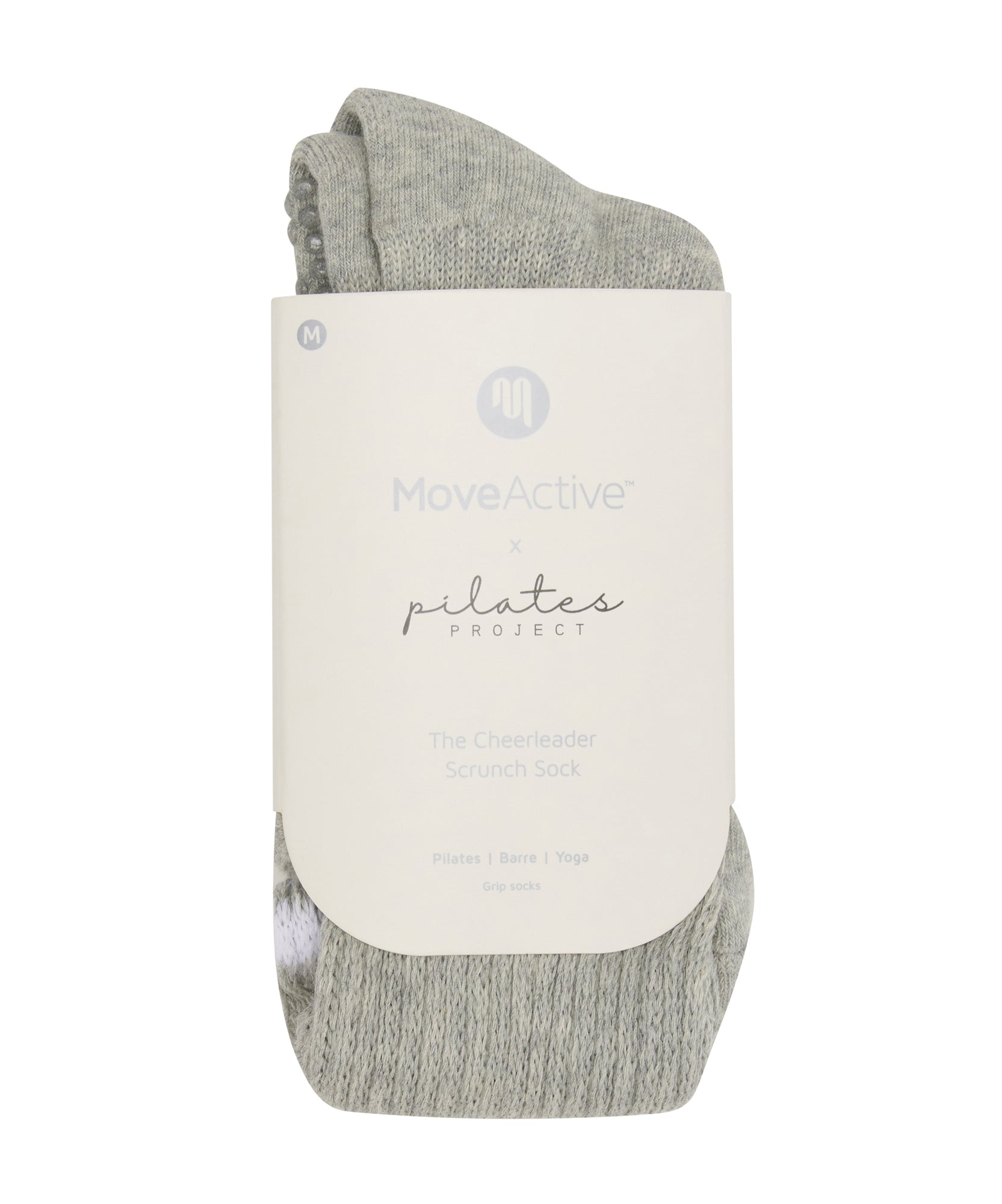 Pilates Project x Cheerleader Scrunch Non Slip Grip Socks - Grey Marle