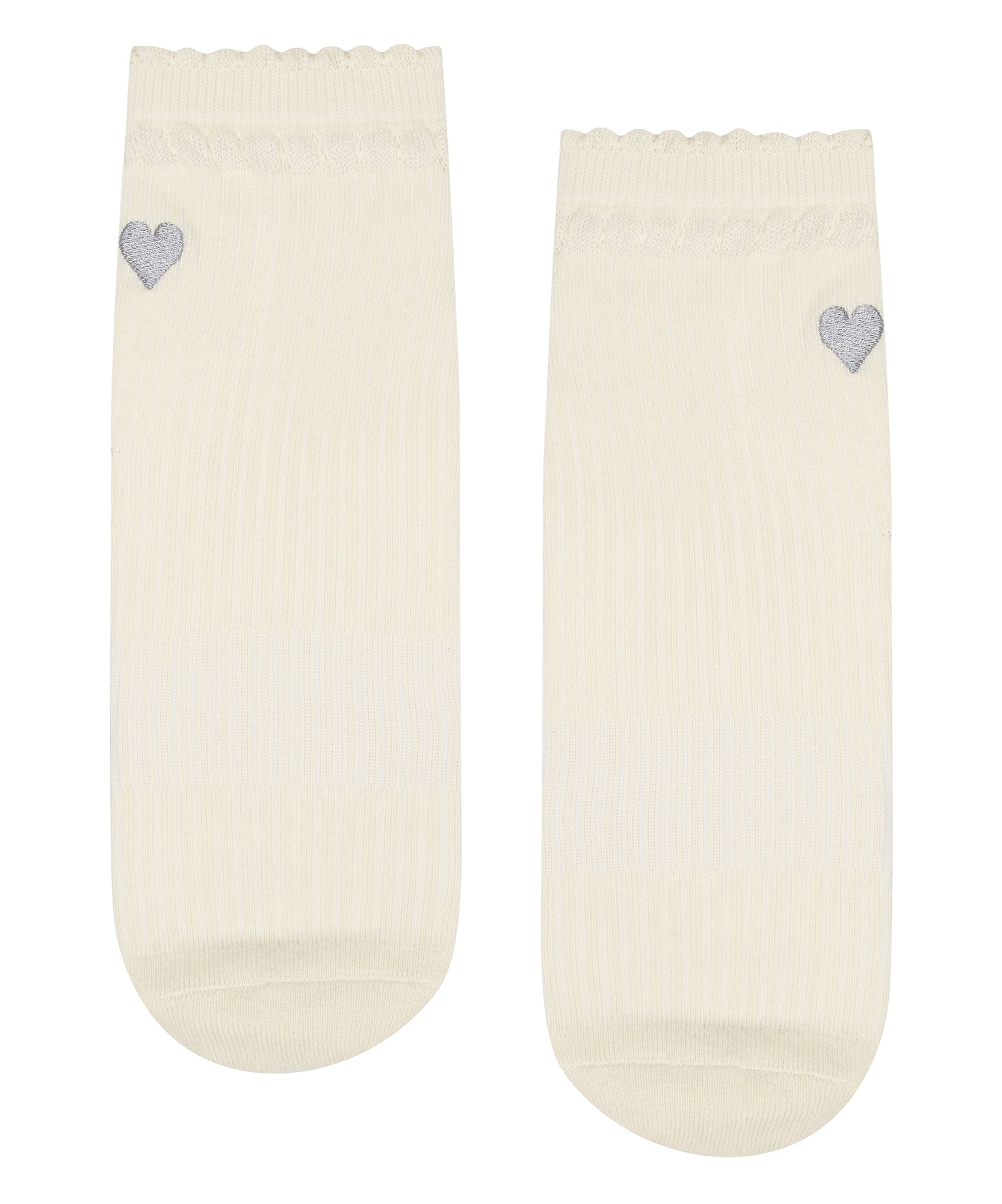 Crew Non Slip Grip Socks - Heart Ruffle Oat
