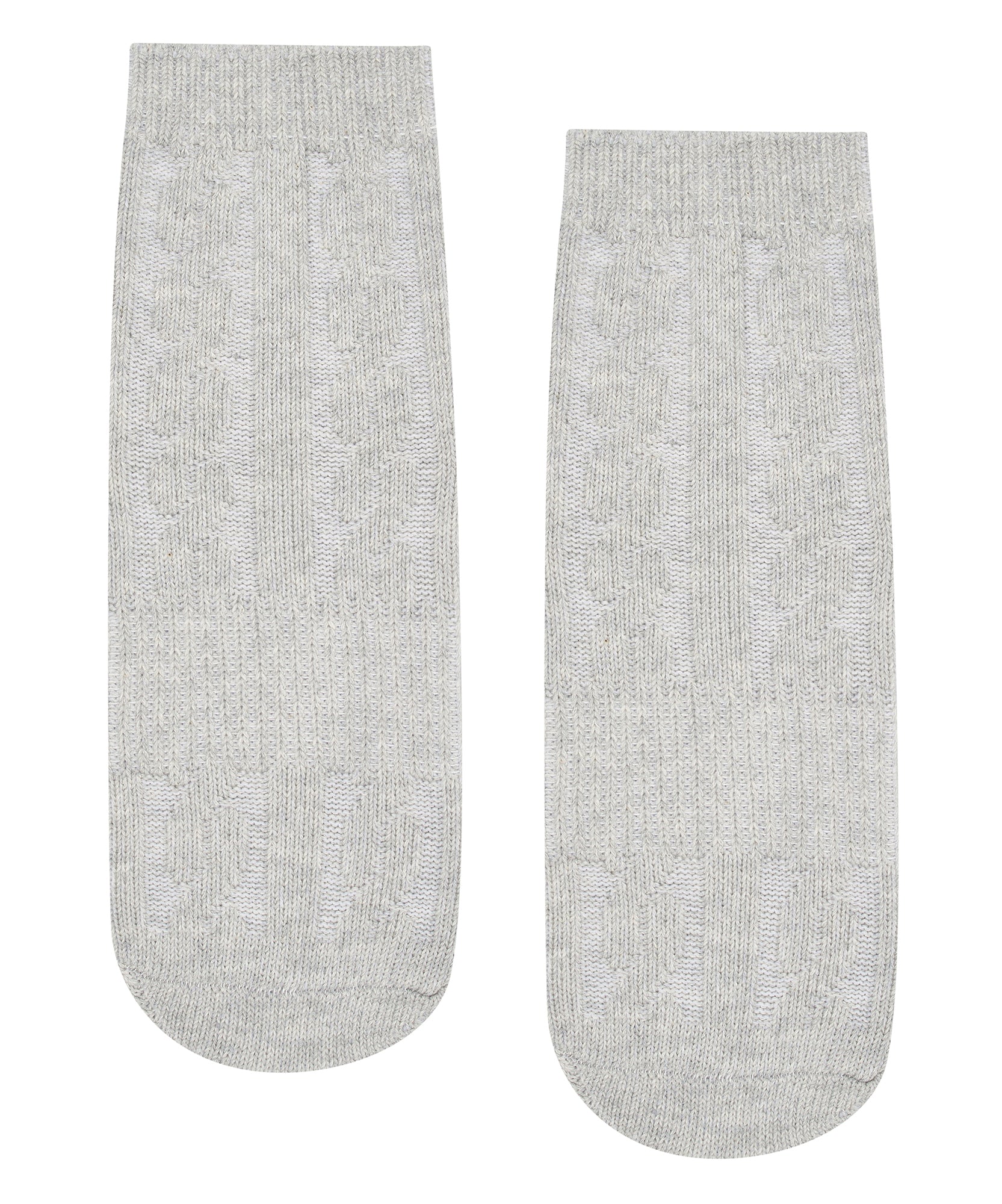 Crew Non Slip Grip Socks - Cable-Knit Marle Grey