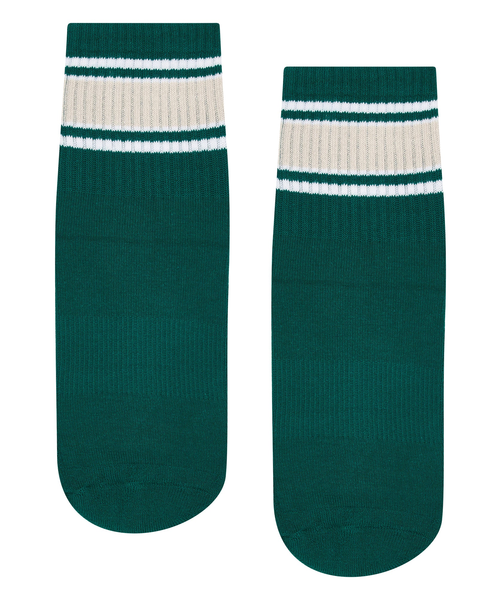 Crew Non Slip Grip Socks - Emerald Oat Stripe