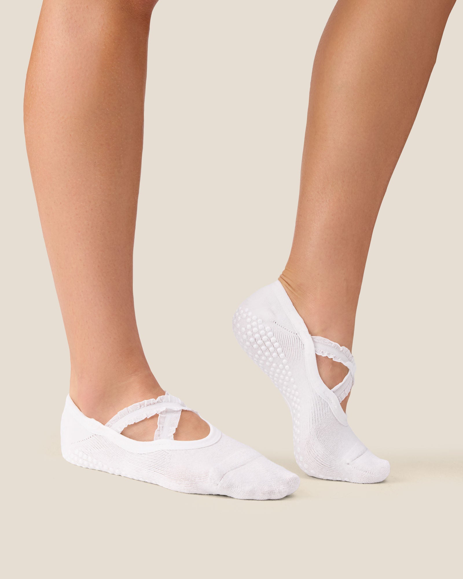 Ballet Grip Socks - Ruffle White