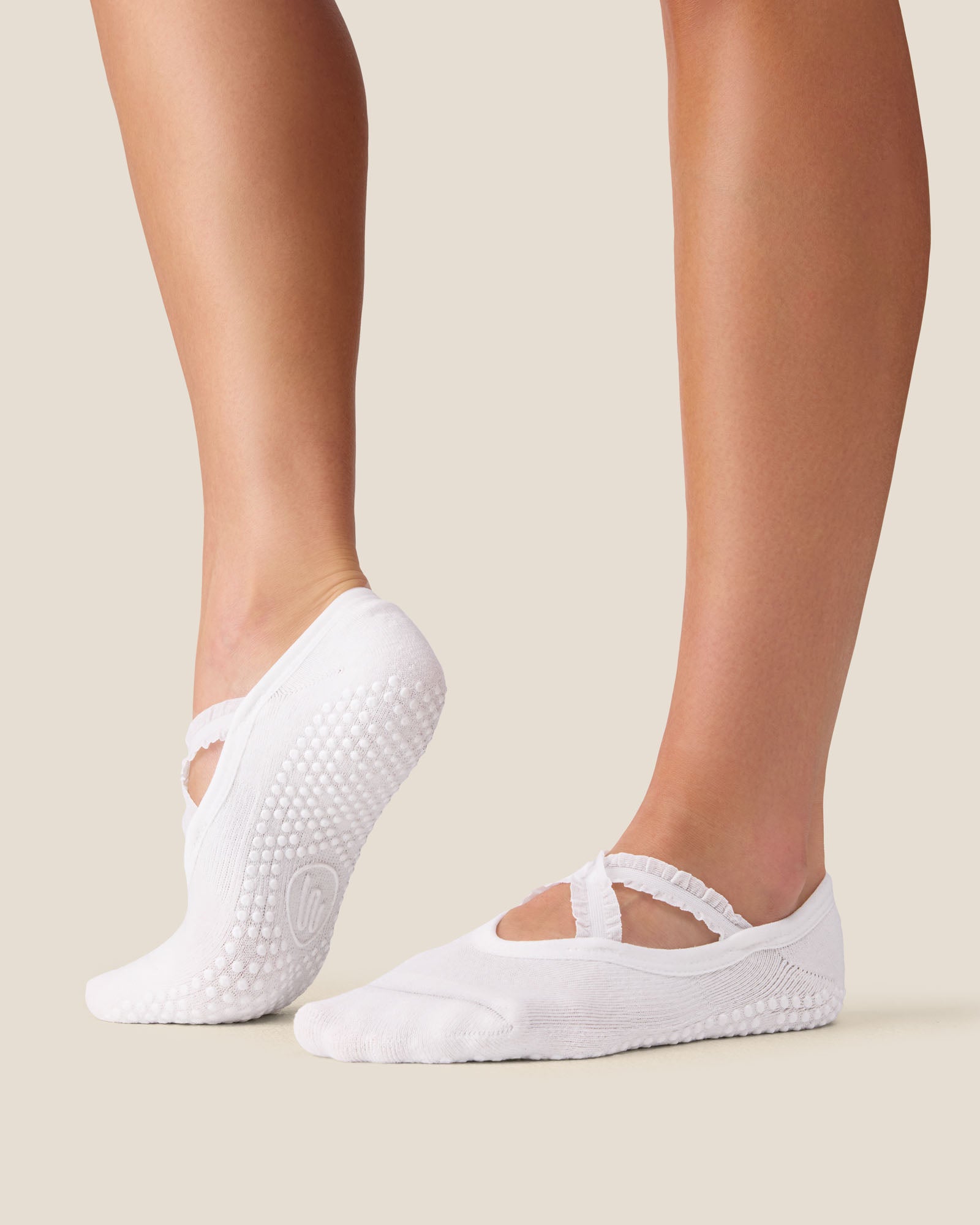 Ballet Grip Socks - Ruffle White