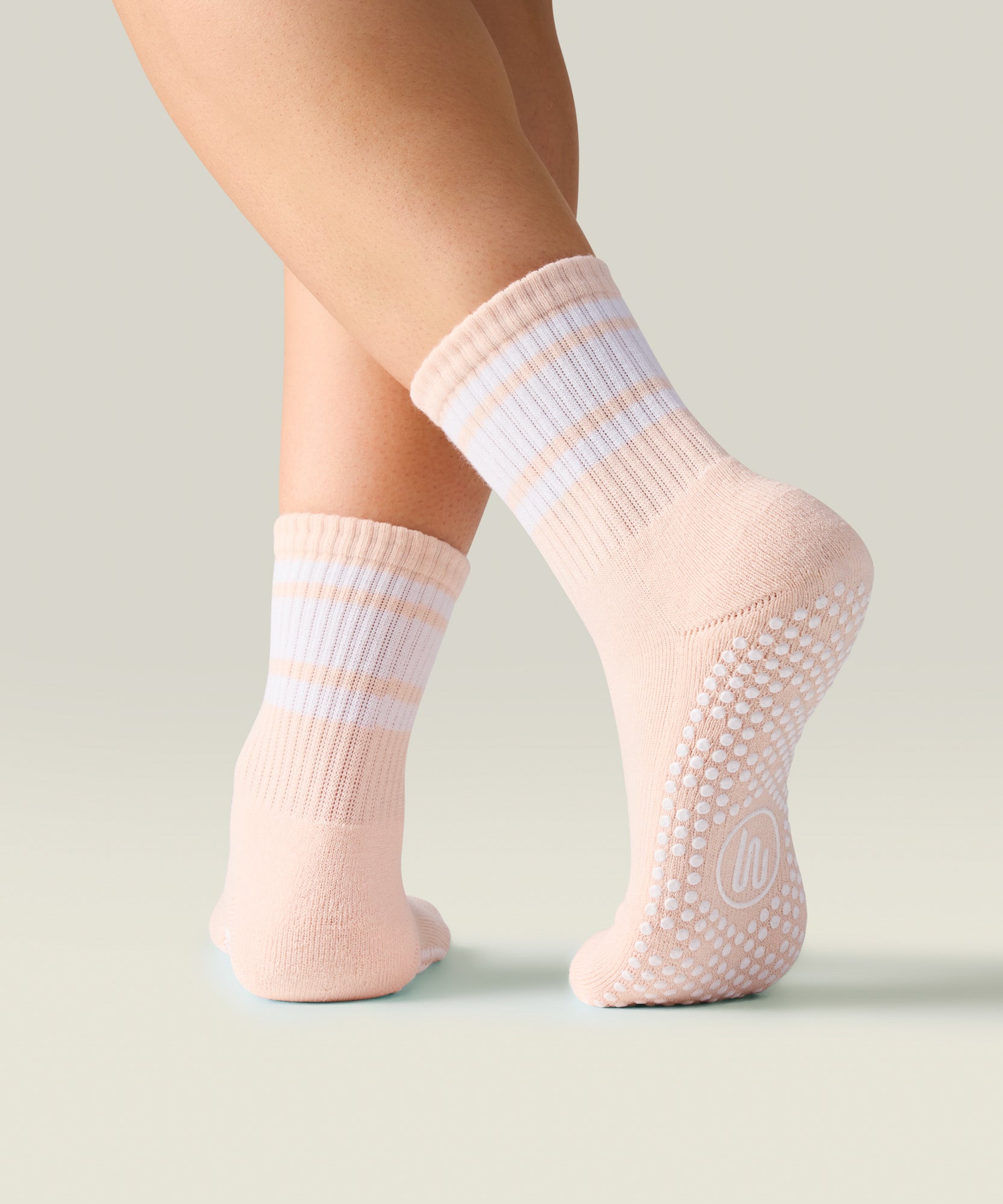 Crew Non Slip Grip Socks - Pink Stripe