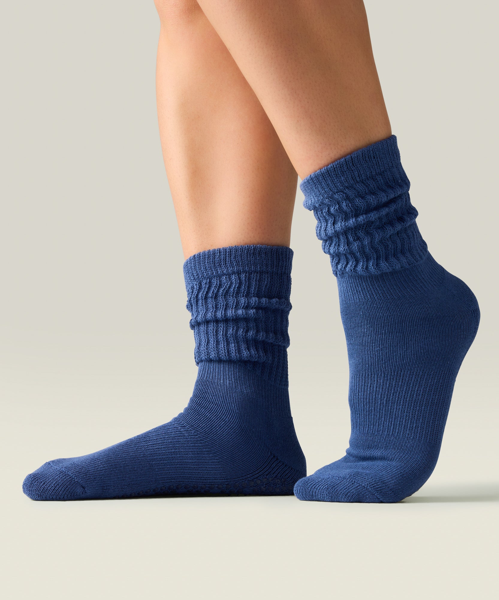 Scrunch Non Slip Grip Socks - Denim Blue