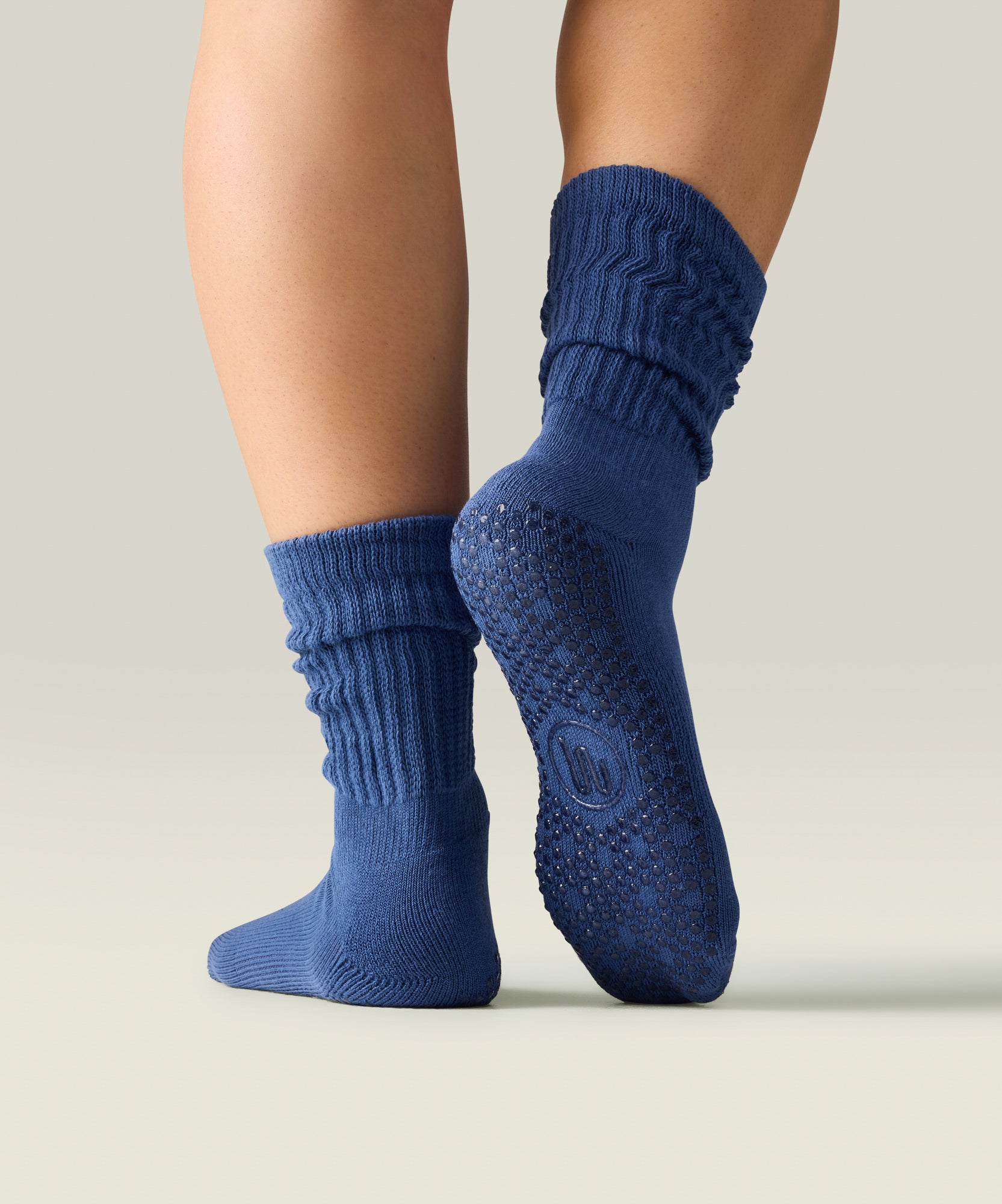 Scrunch Non Slip Grip Socks - Denim Blue