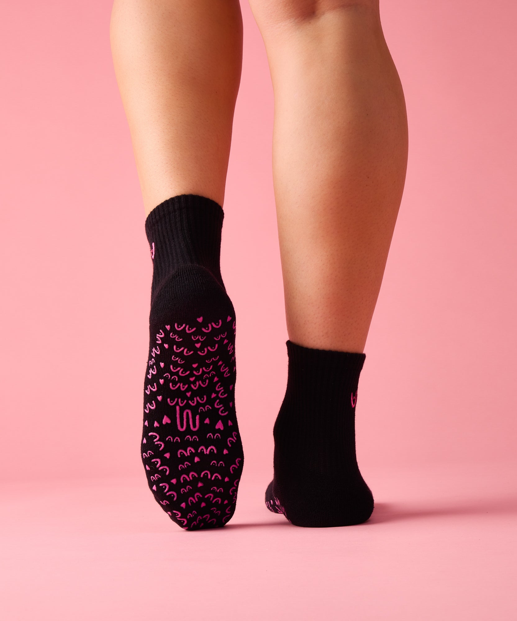 Crew Non Slip Grip Socks - Power in Pairs Black