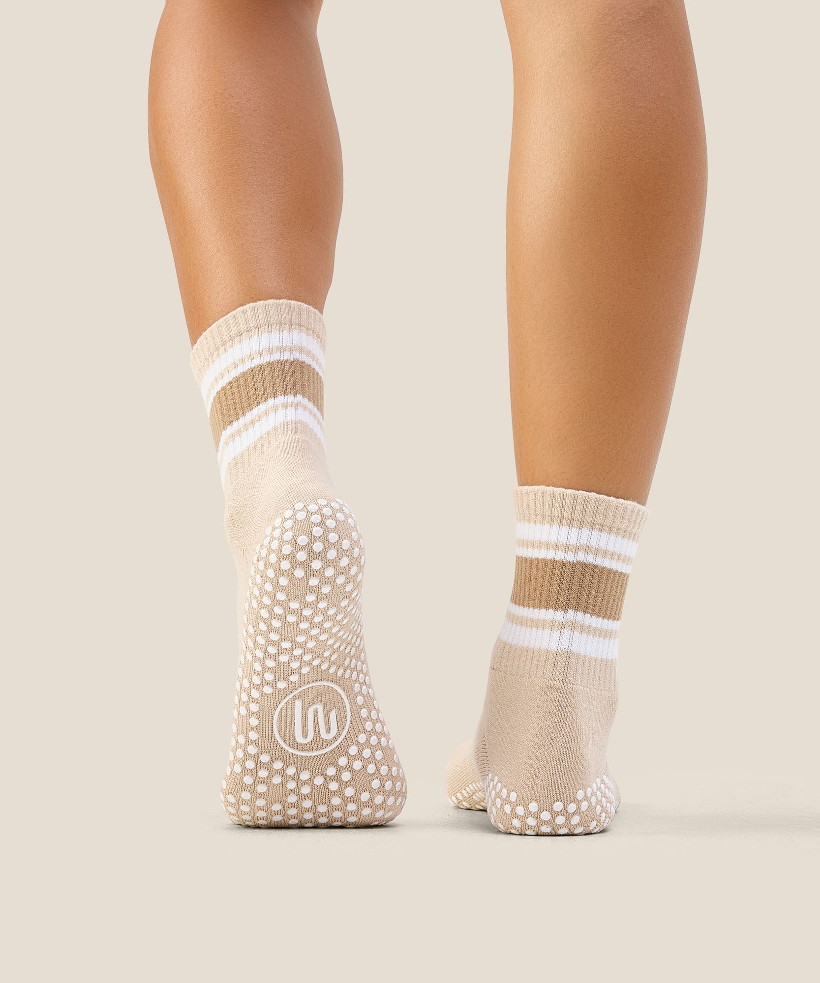 Crew Grip Socks - Beige Stripes