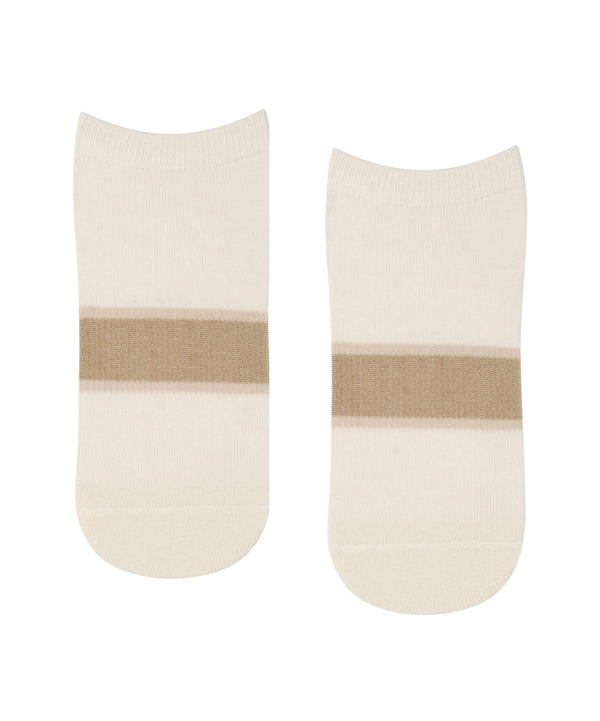 Classic Low Rise Grip Socks - Cocoa Stripes