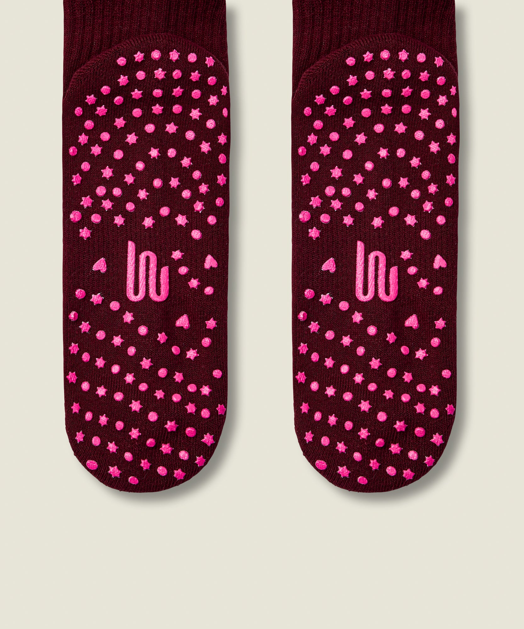 Crew Non Slip Grip Socks - Boot Scootin' Mulberry