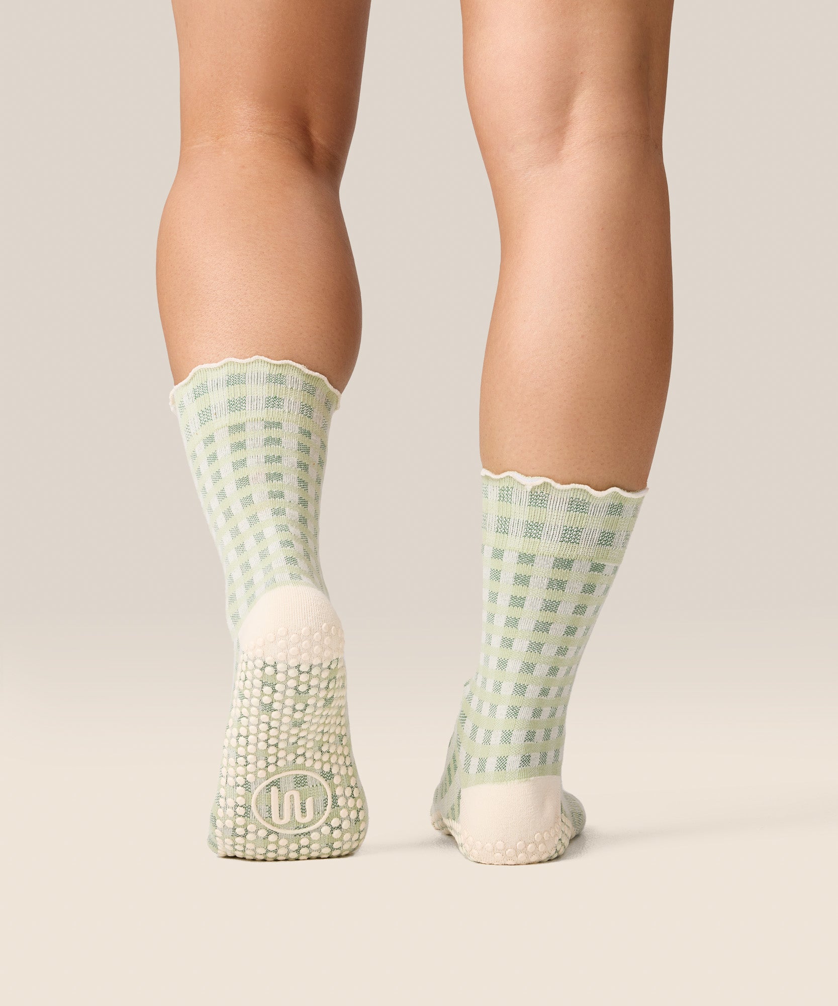 Crew Grip Socks - Gingham Frill Mint