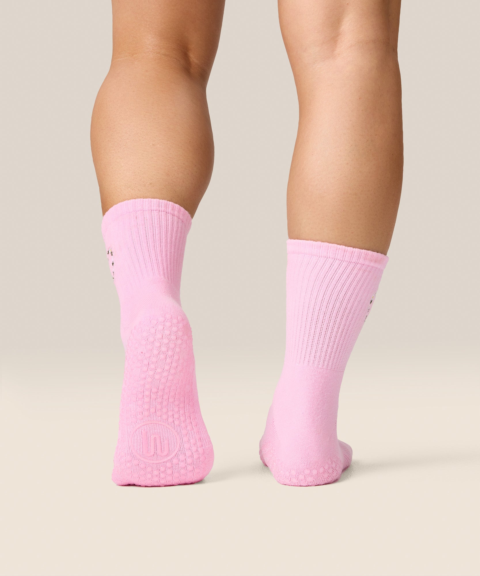 Crew Grip Socks - Heart Vine Pink