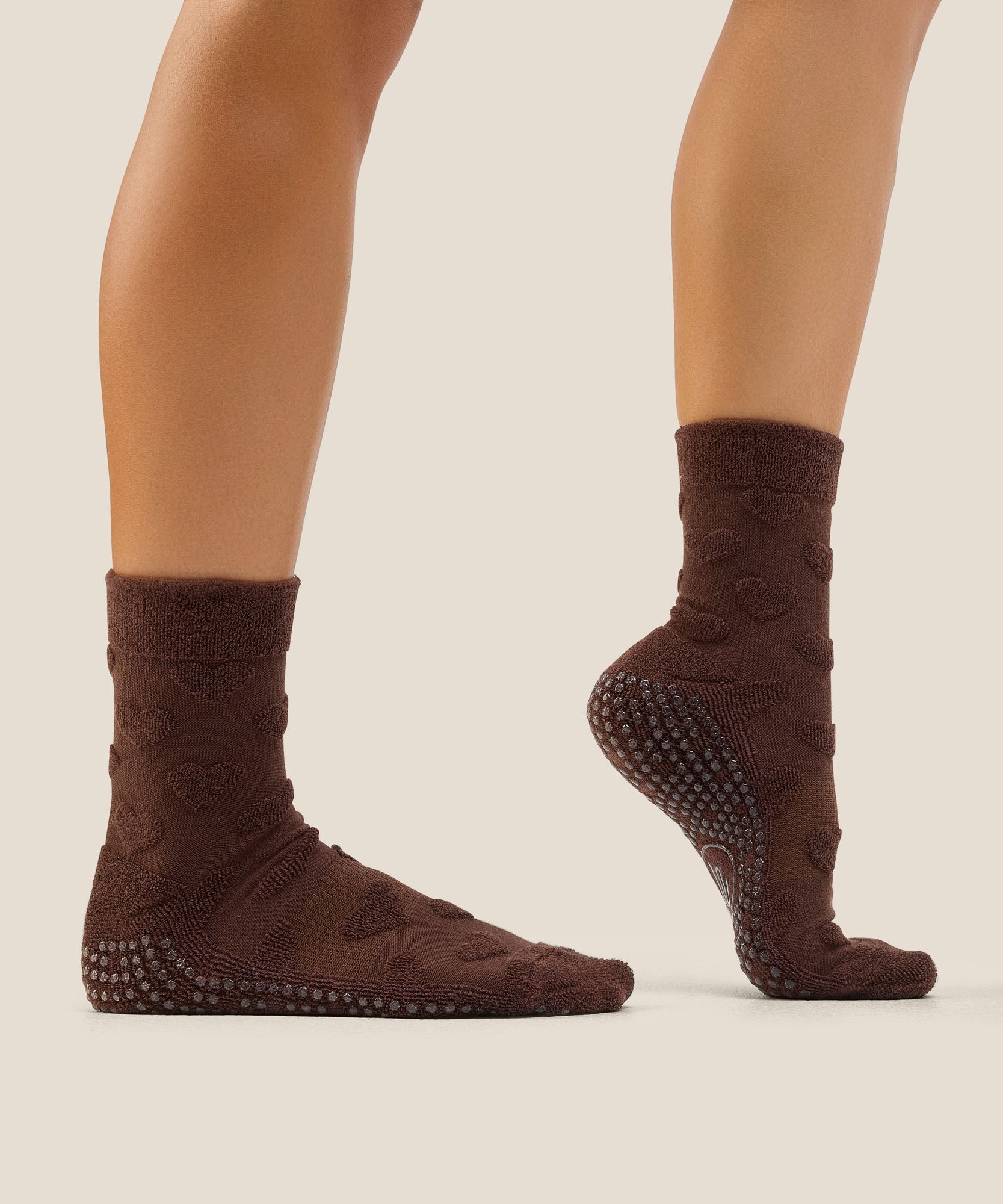 Crew Grip Socks - Terry Heart Espresso