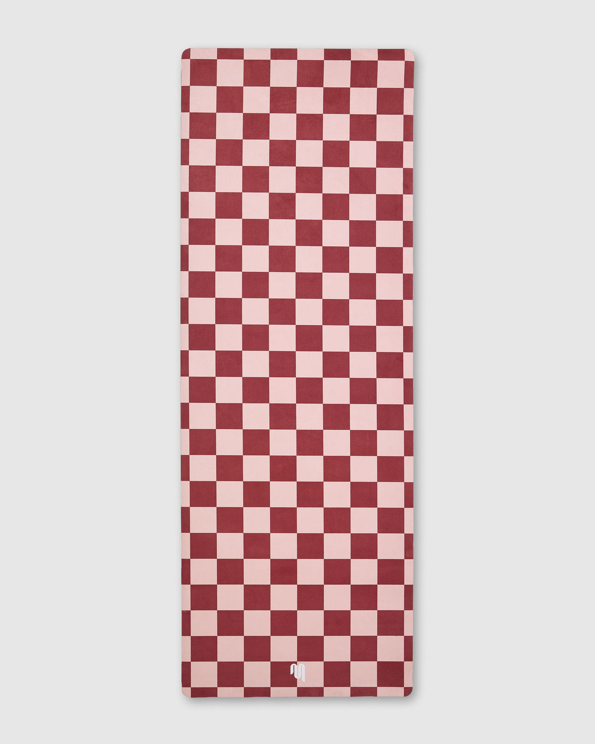 Microfibre Yoga Mat - Check Cabernet