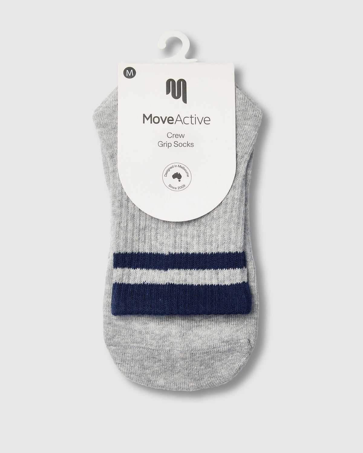 Crew Grip Sock - Retro Stripe Grey Marle & Ink