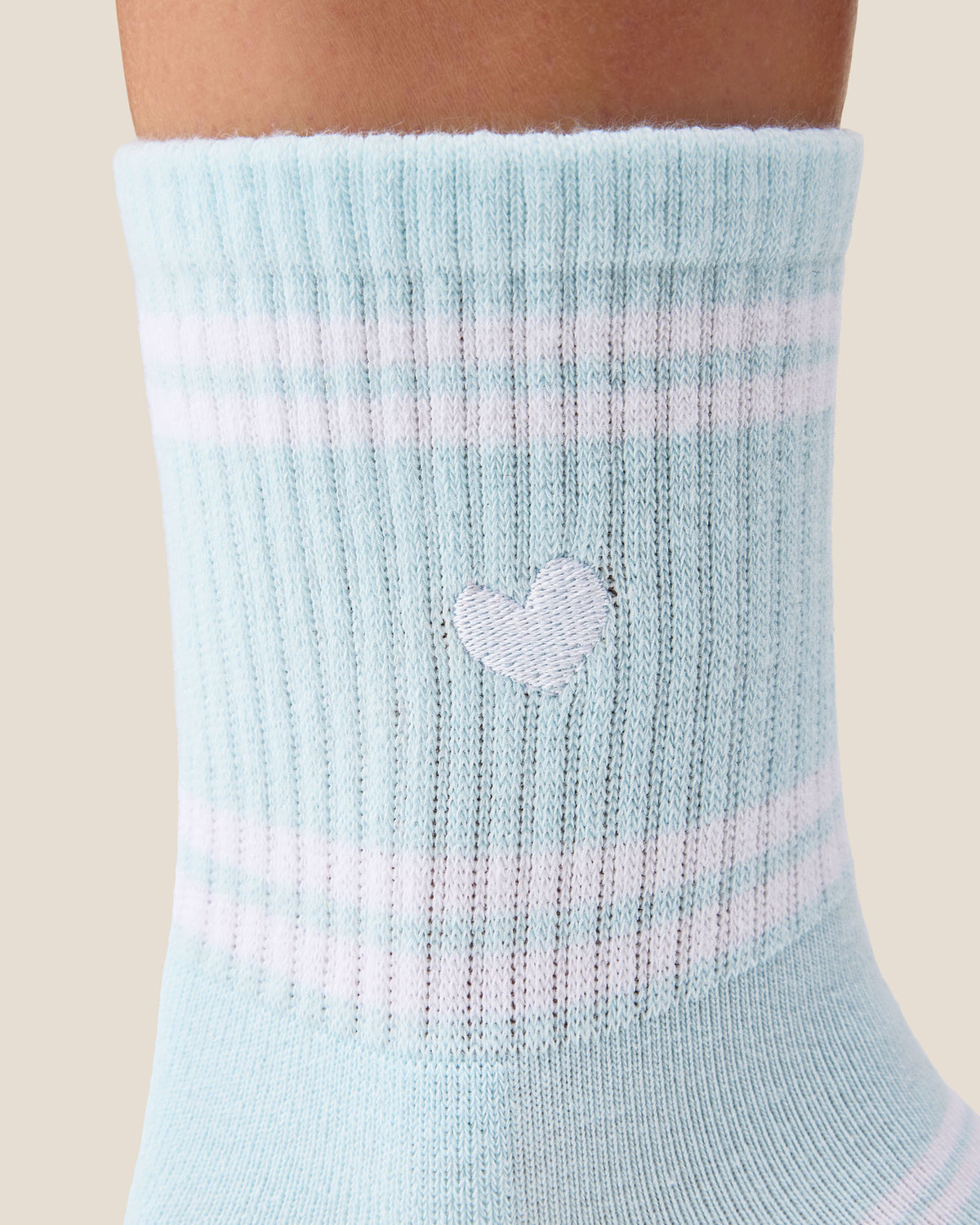 Crew Grip Socks - Candy Stripe Ice Blue