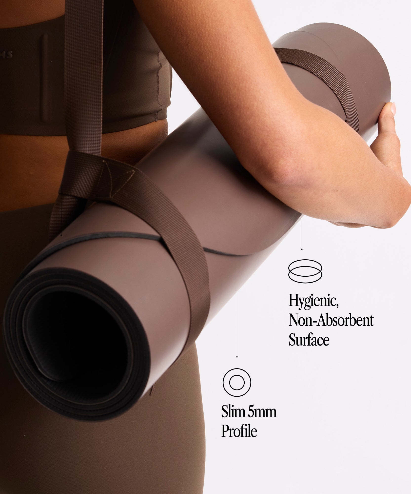 Lightweight Curved Yoga Mat - Espresso