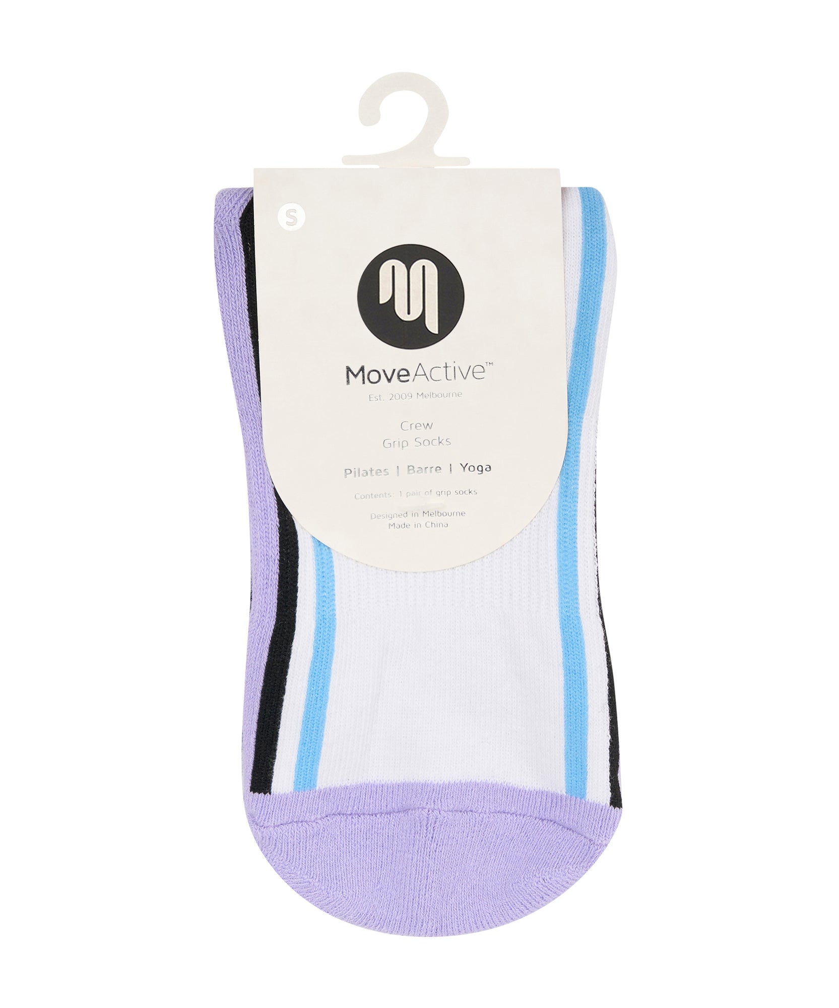 Classic Low Rise Grip Socks - Fluid White & Purple.