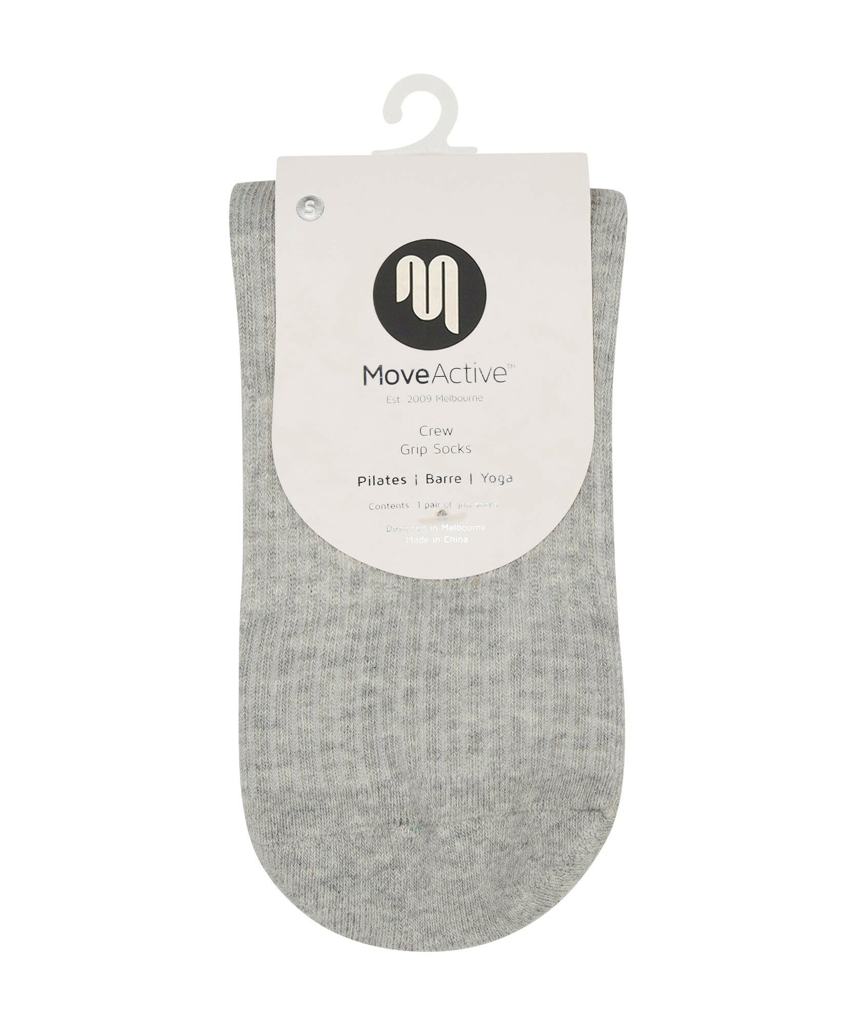 Crew Non Slip Grip Socks - Foundation Grey Marle.