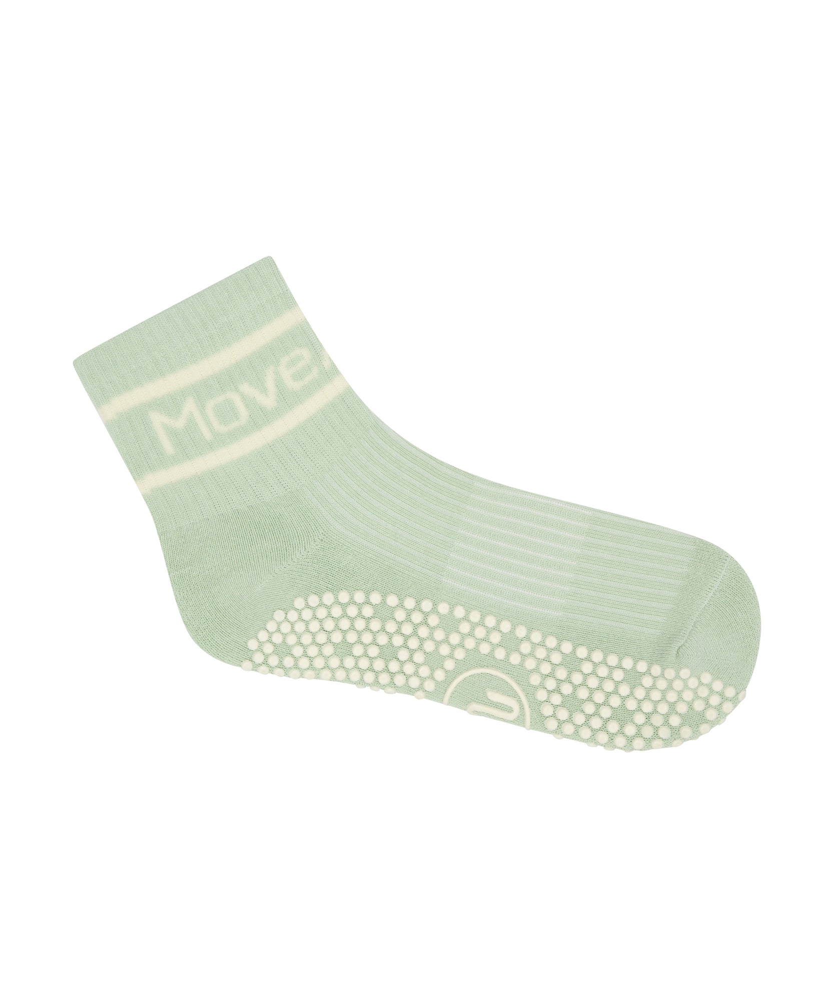 Low Crew Non Slip Grip Socks - Foundation Mint.