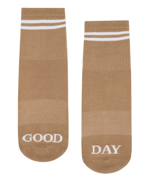 Crew Non Slip Grip Socks - Good Day Beige
