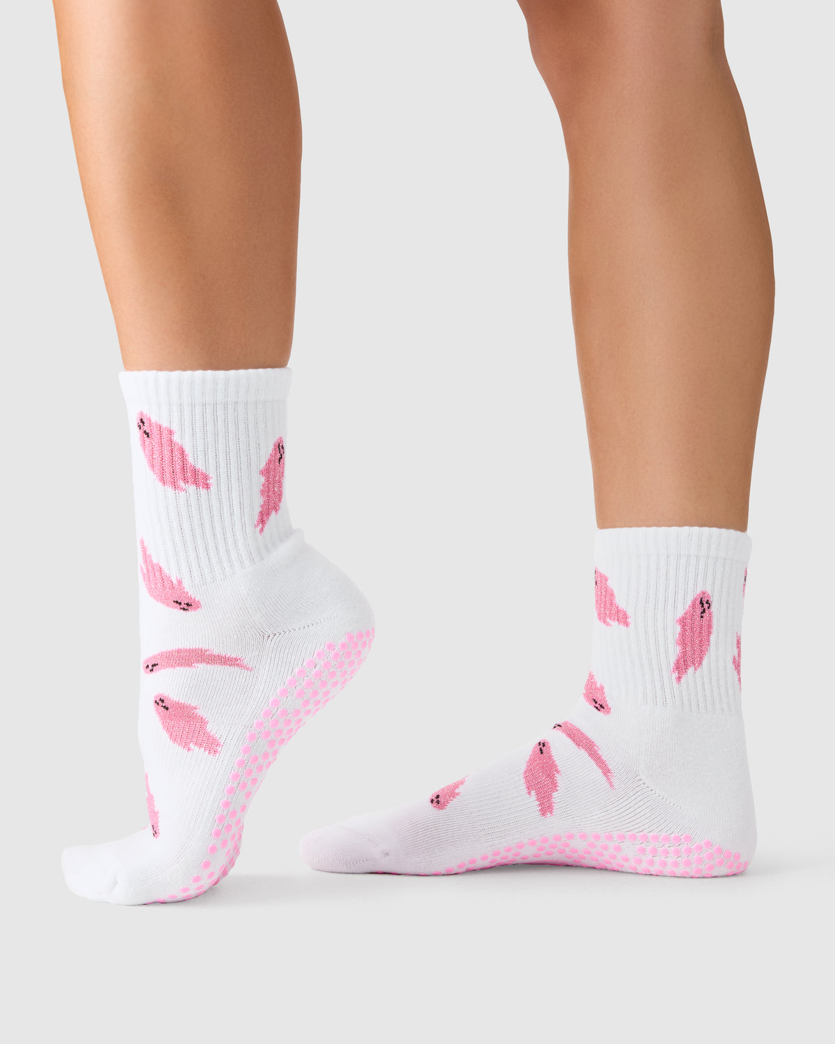 Crew Grip Socks - Glitter Ghost White