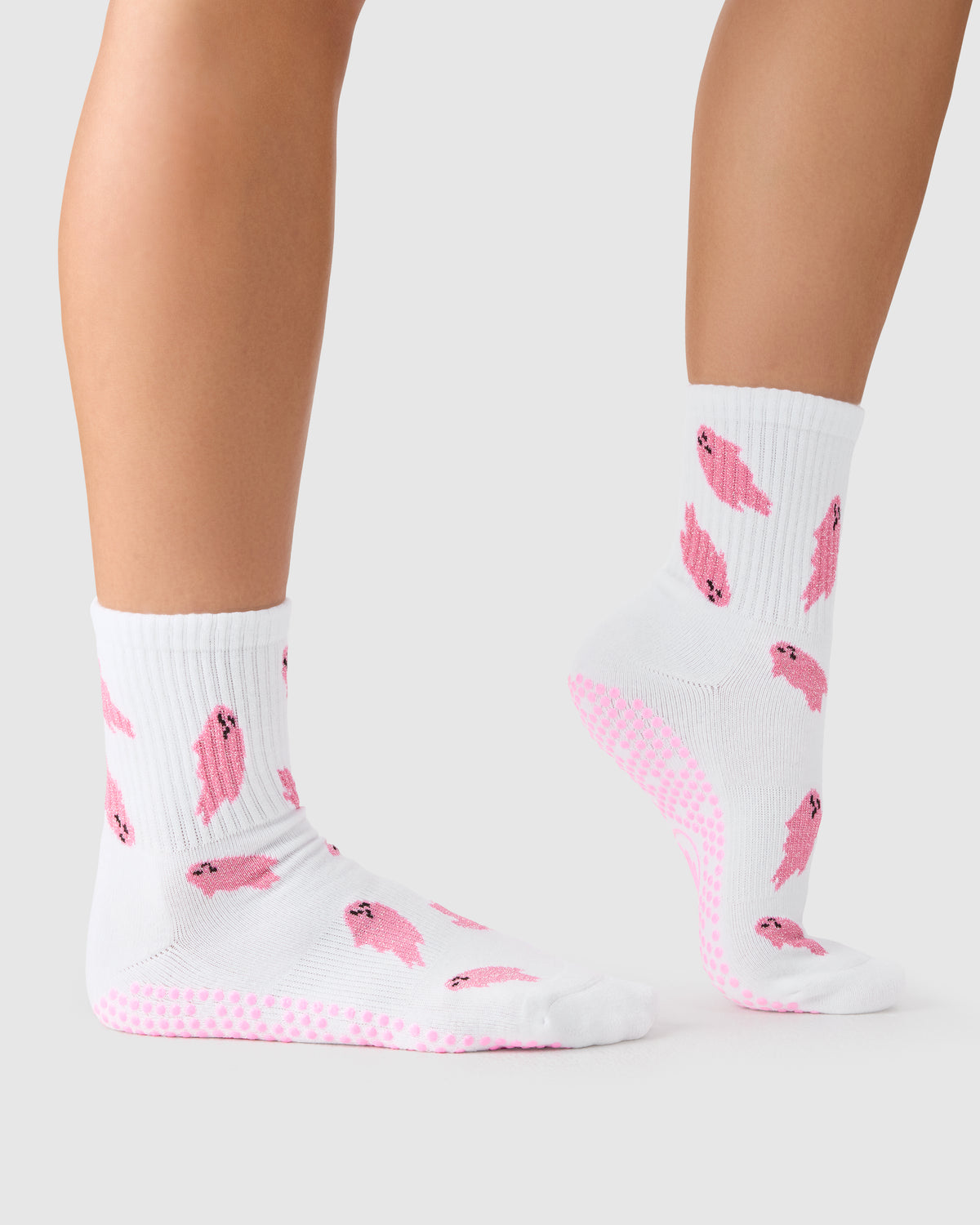 Crew Grip Socks - Glitter Ghost White