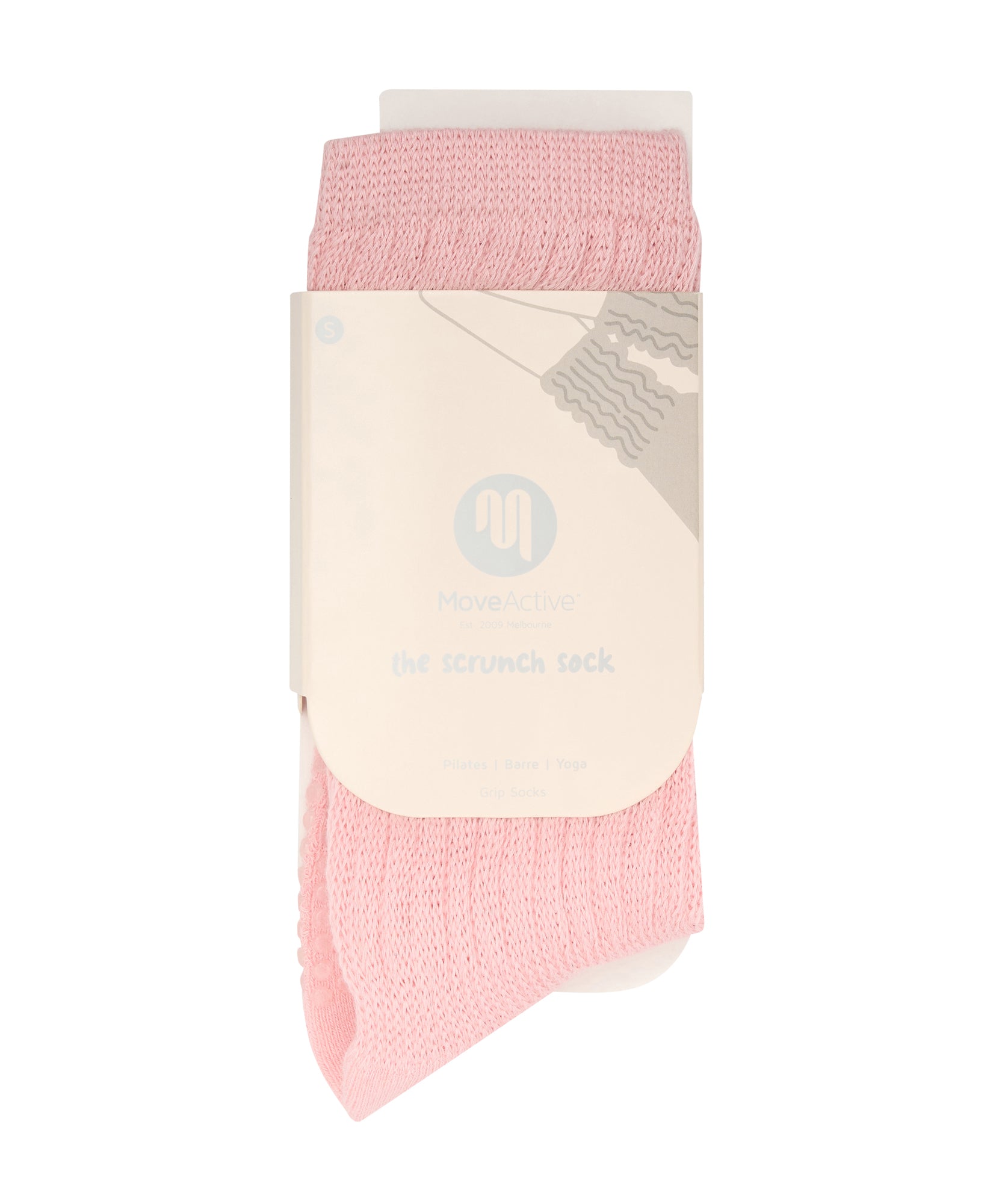 Scrunch Non Slip Grip Socks - Pink.