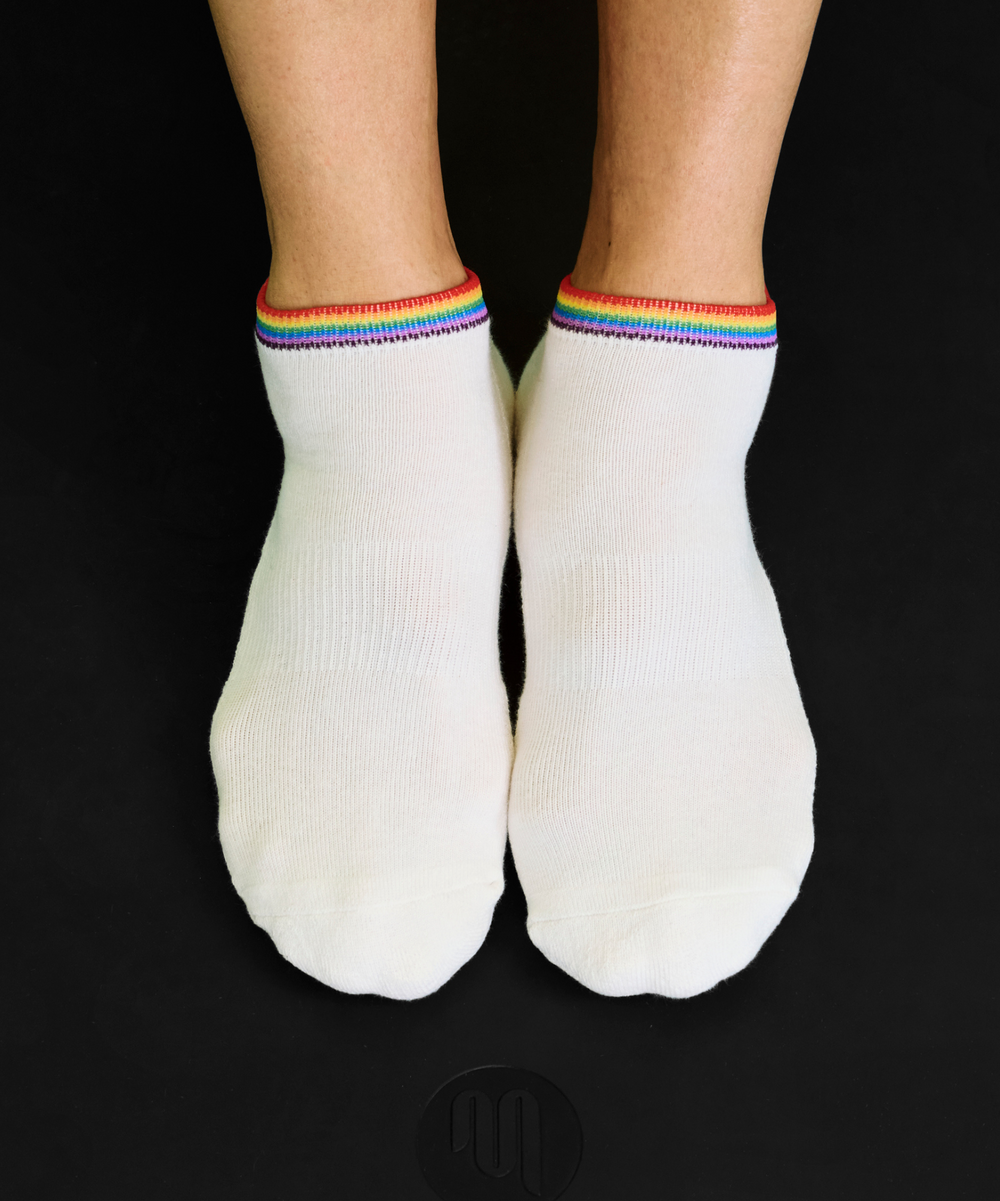 Low Rise Grip Socks | Rainbow Ivory | MoveActive