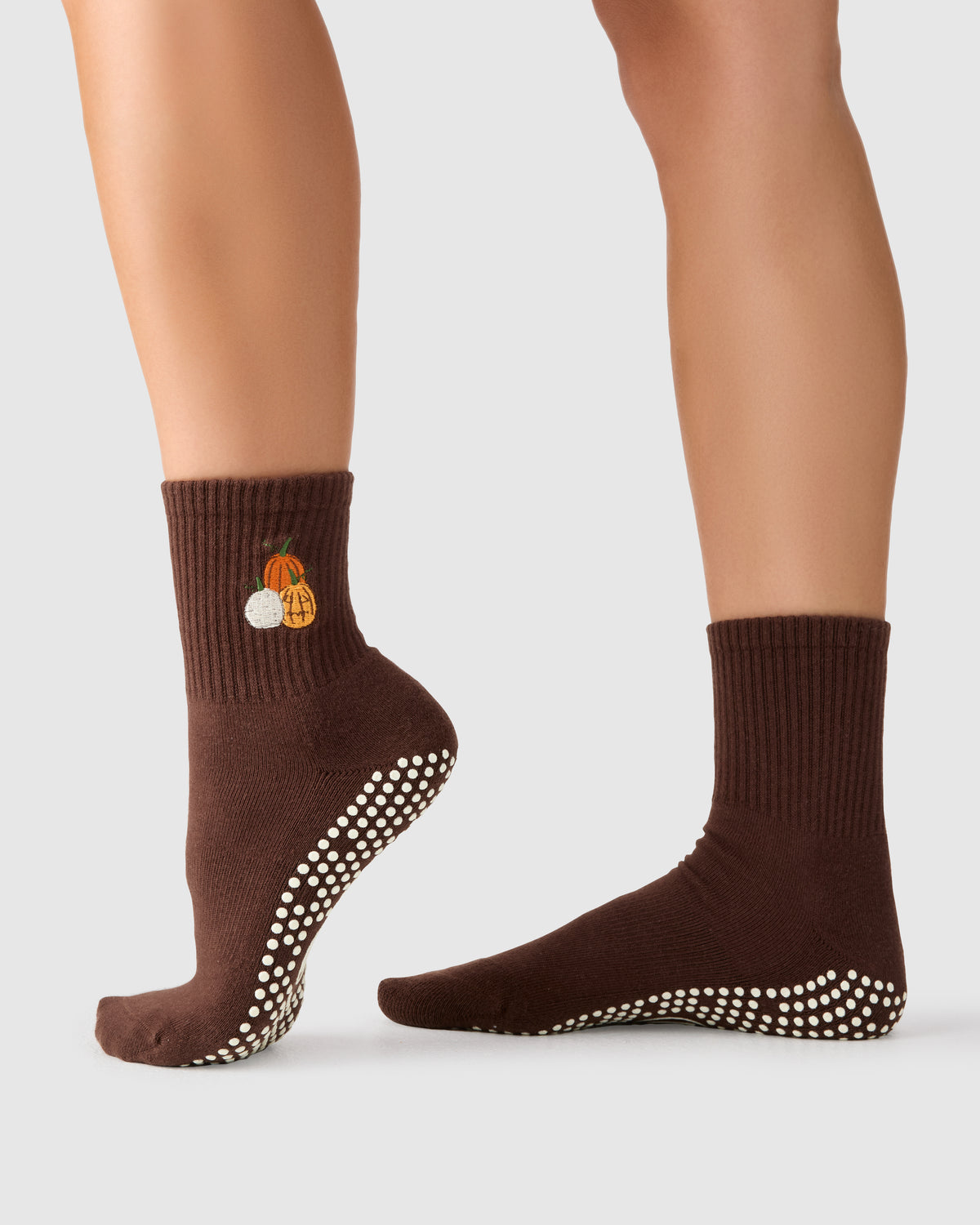 Crew Grip Socks - Pumpkin Patch Espresso