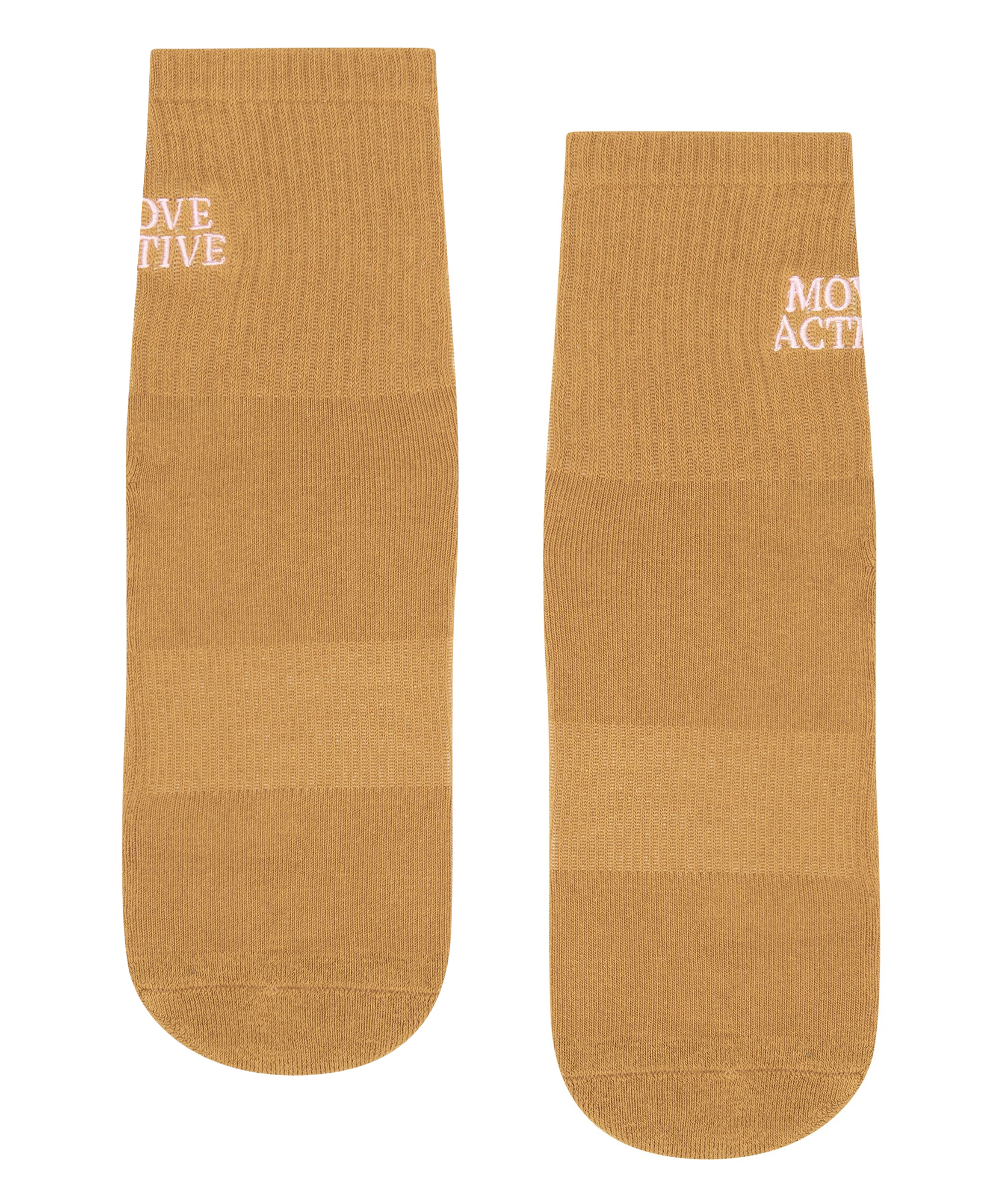 Crew Non Slip Grip Socks - Signature Camel