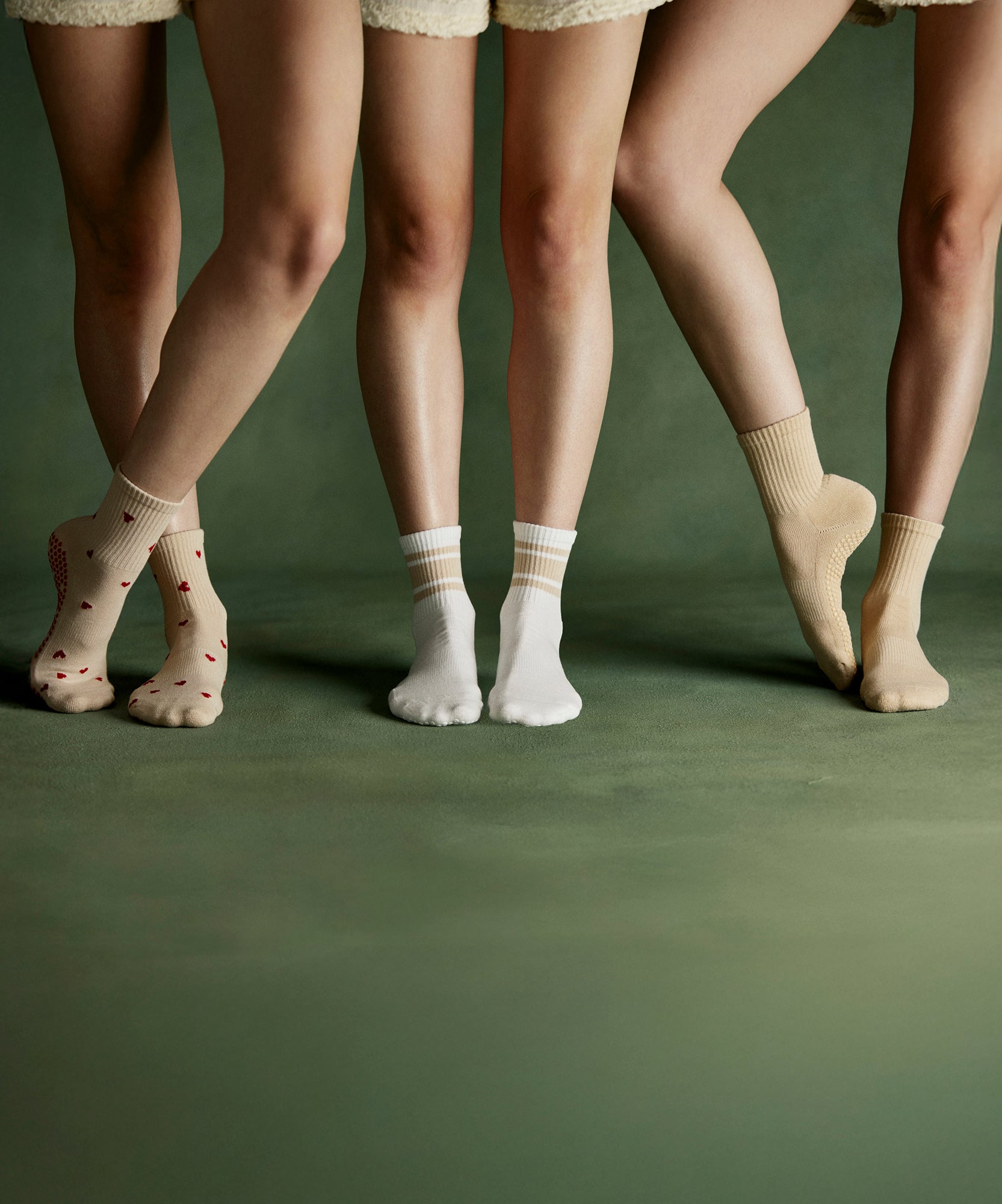 3 Pack Grip Sock Set - Almond