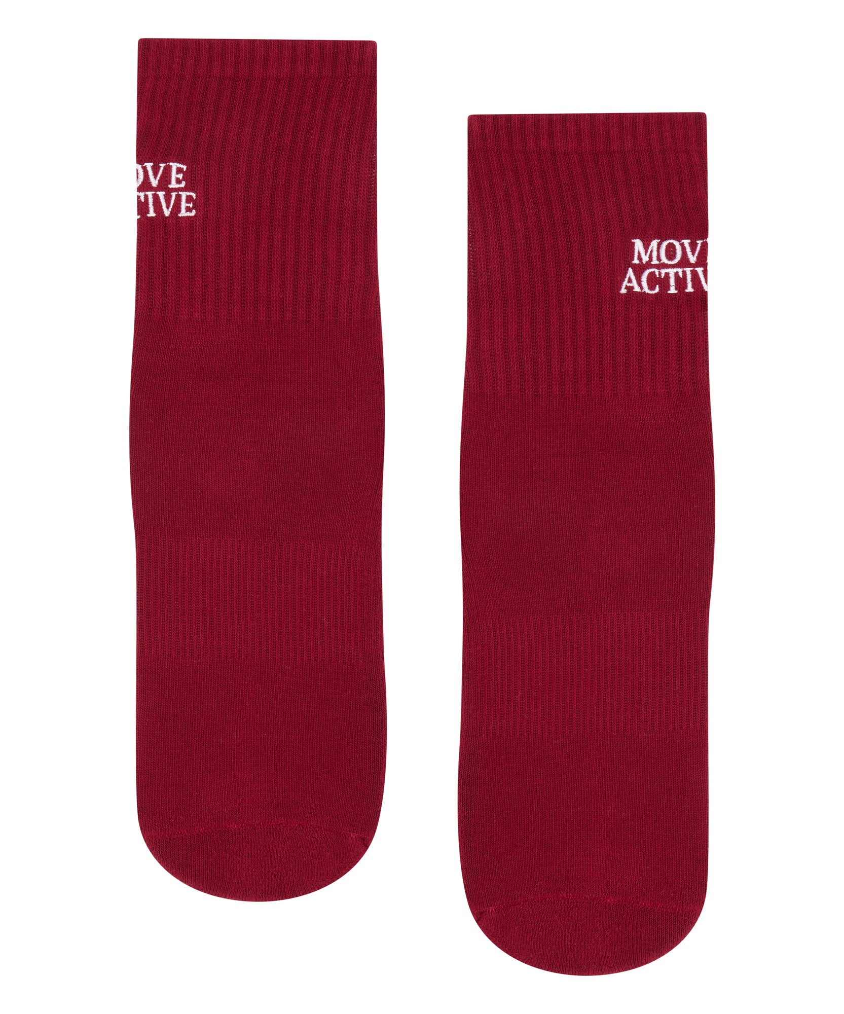 Crew Non Slip Grip Socks - Signature Crimson