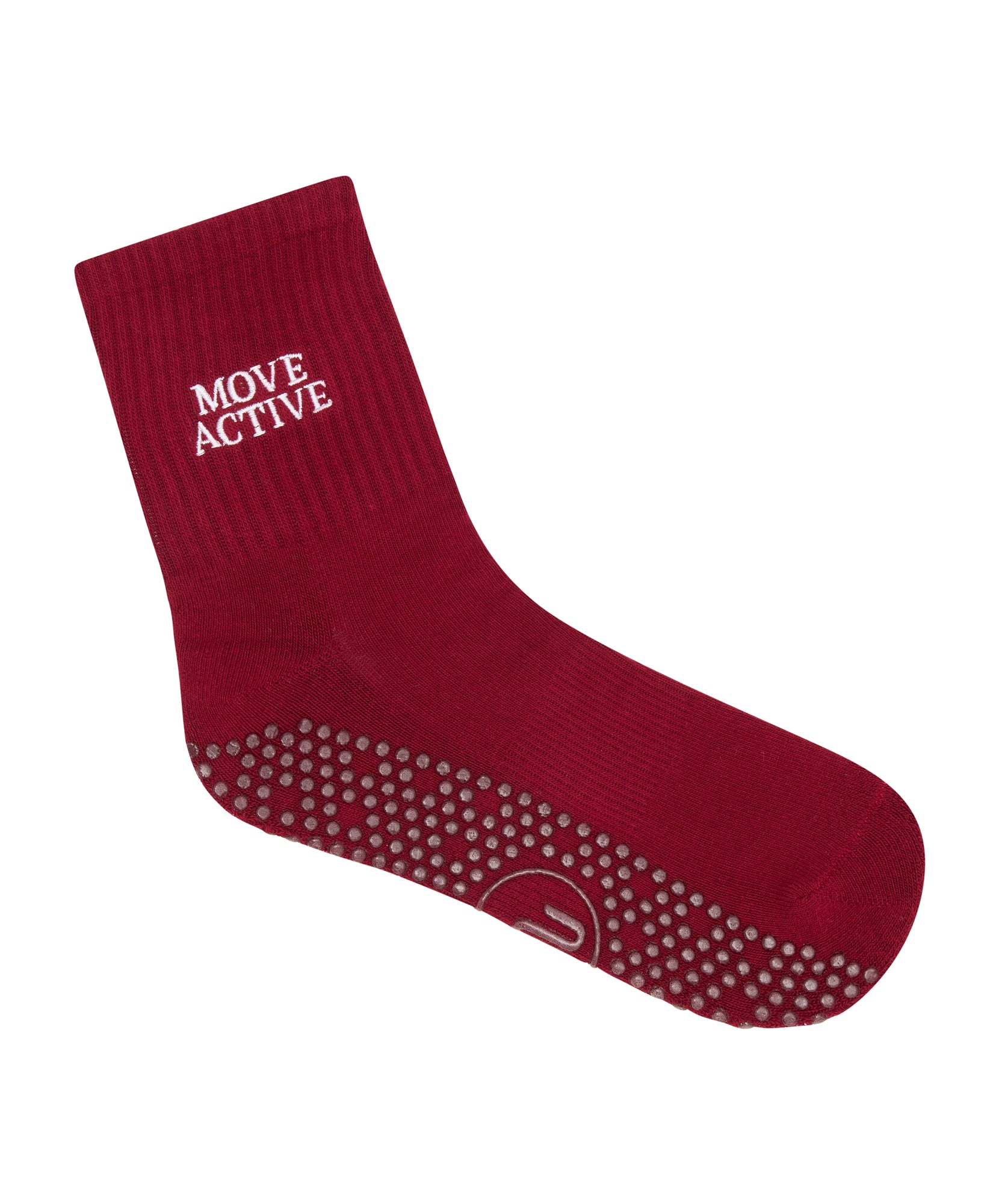 Crew Non Slip Grip Socks - Signature Crimson