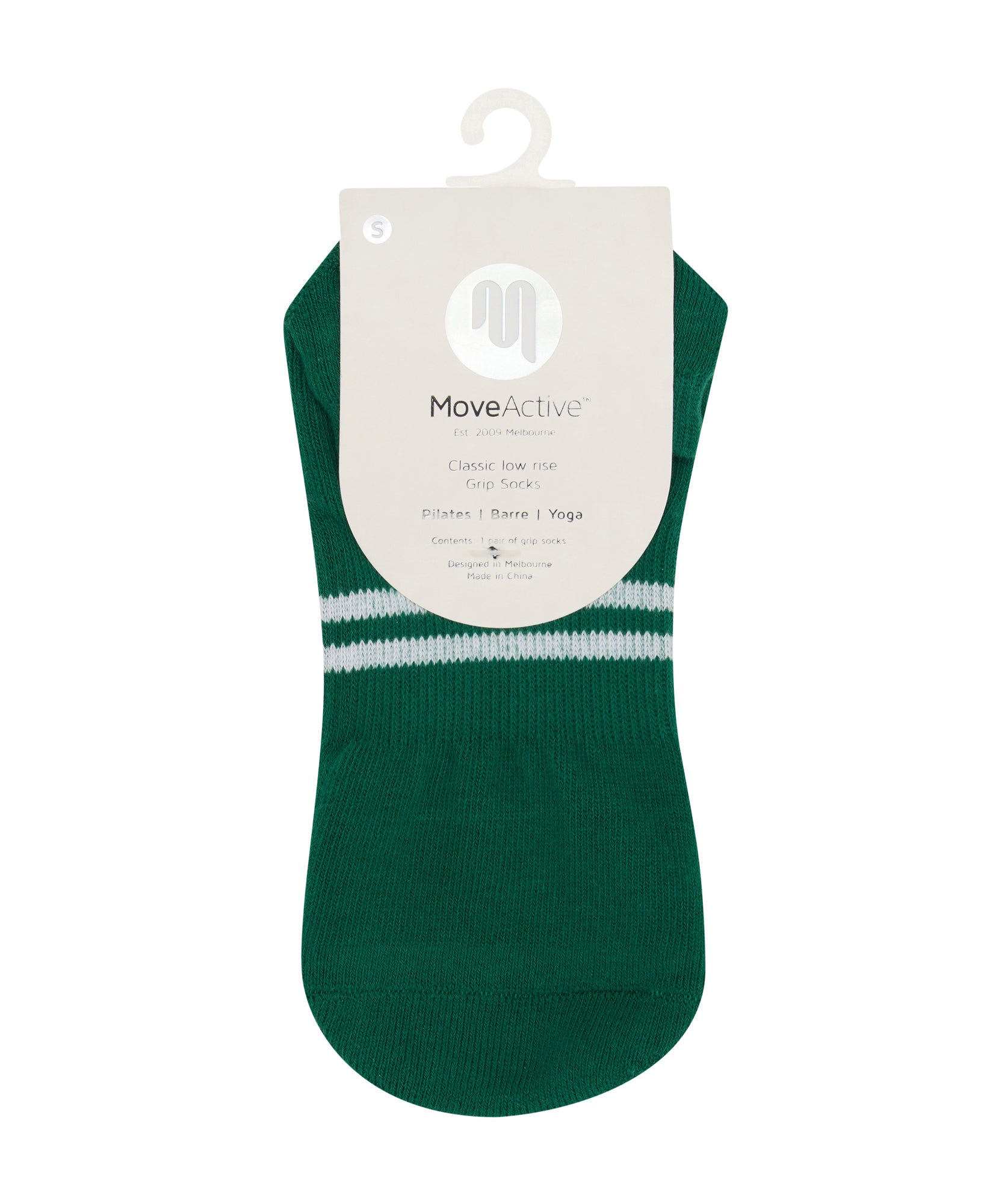 Classic Low Rise Grip Socks - Emerald Stripe