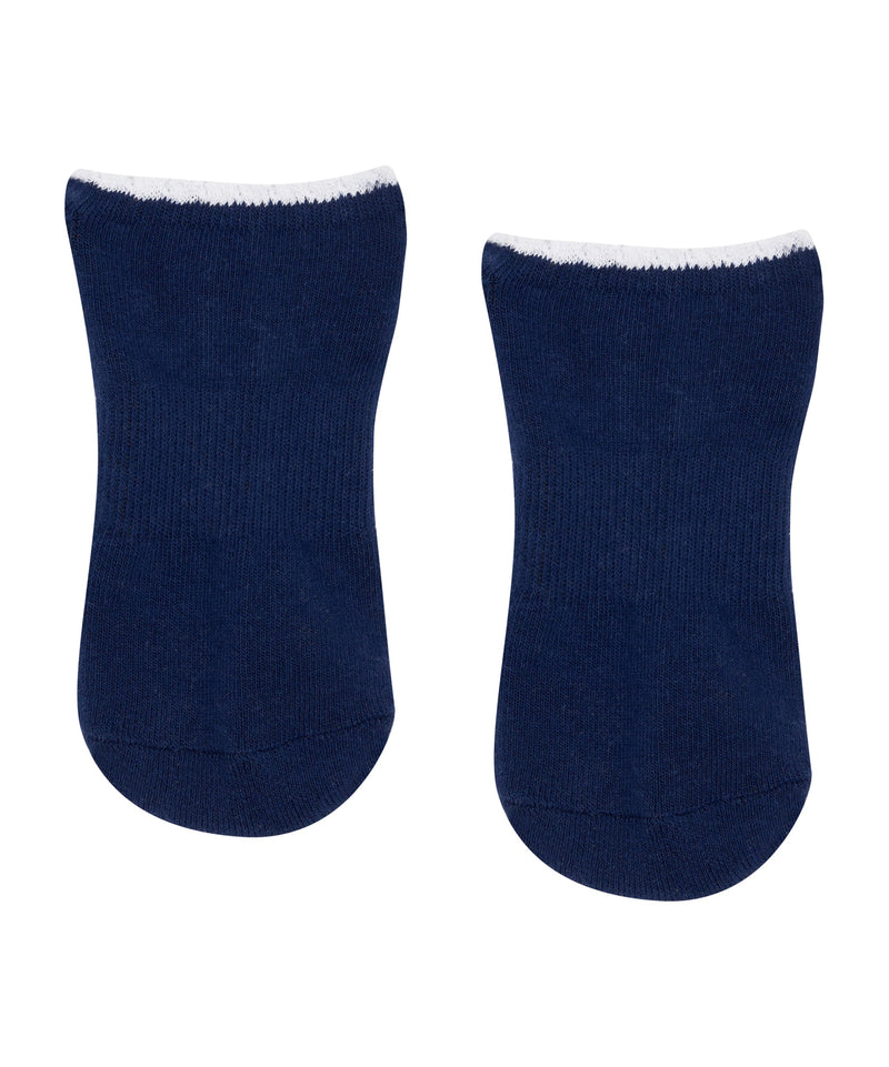 Ruffle Low Rise Non Slip Grip Socks - Navy